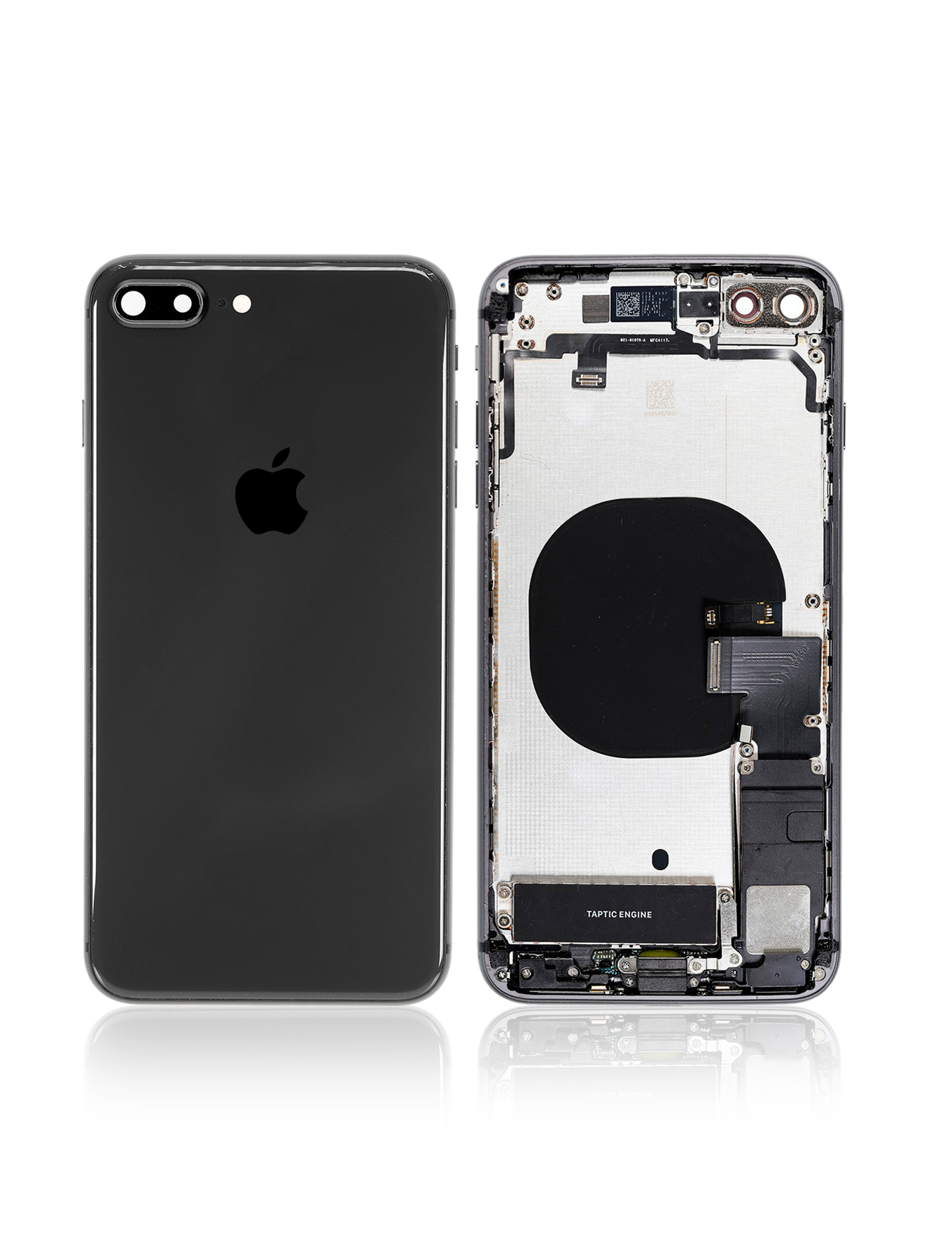 Back Housing W/ Small Components Pre-Installed For iPhone 8 Plus (Used OEM Pull, Cosmetic Grade:/B) (with Logo) (Space Gray)