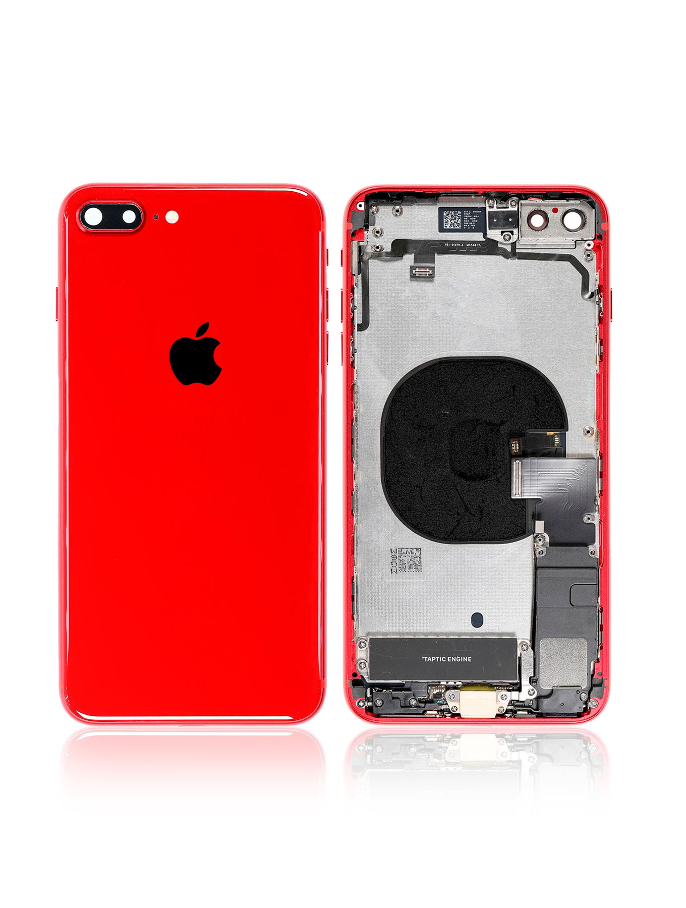Back Housing W/ Small Components Pre-Installed For iPhone 8 Plus (Used OEM Pull, Cosmetic Grade: B) (with Logo) (Red)