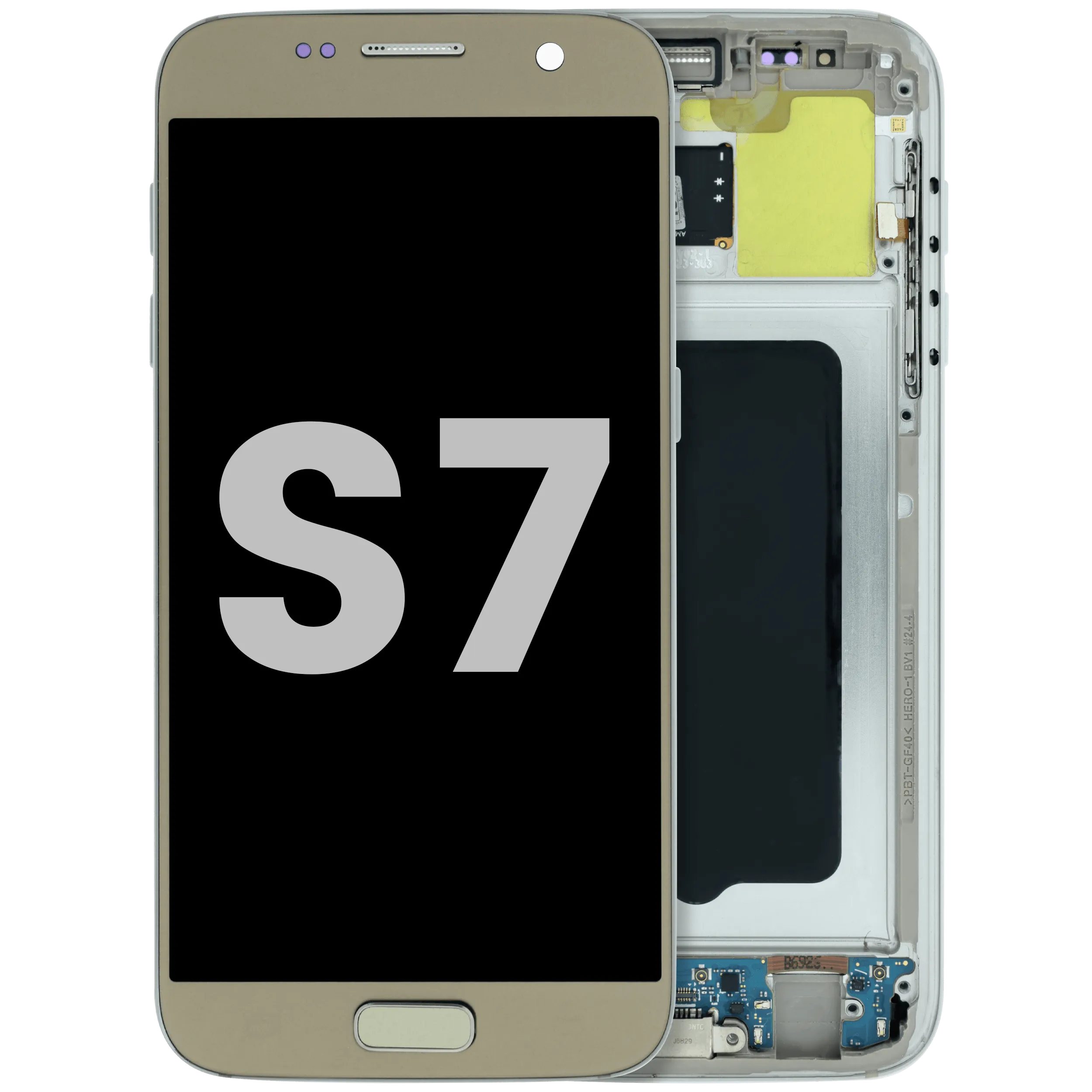 OLED Assembly With Frame For Samsung Galaxy S7 (Used OEM Pull: Cosmetic Grade: A/B) (All US Models) (Gold)