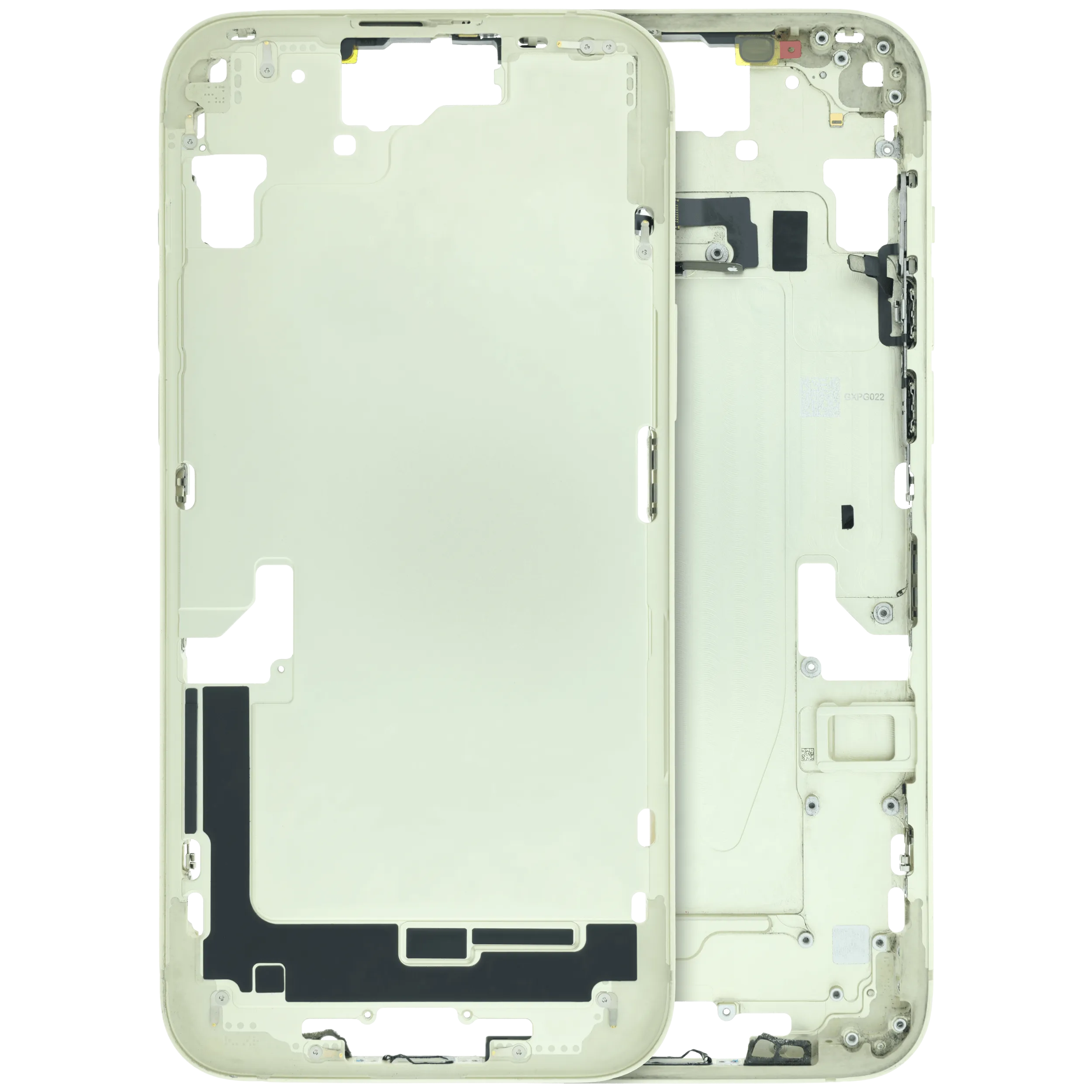Mid-Frame Housing W/ Small Parts For iPhone 15 Plus (EU / Global Version) (Used OEM Pull: Grade B) (Yellow)