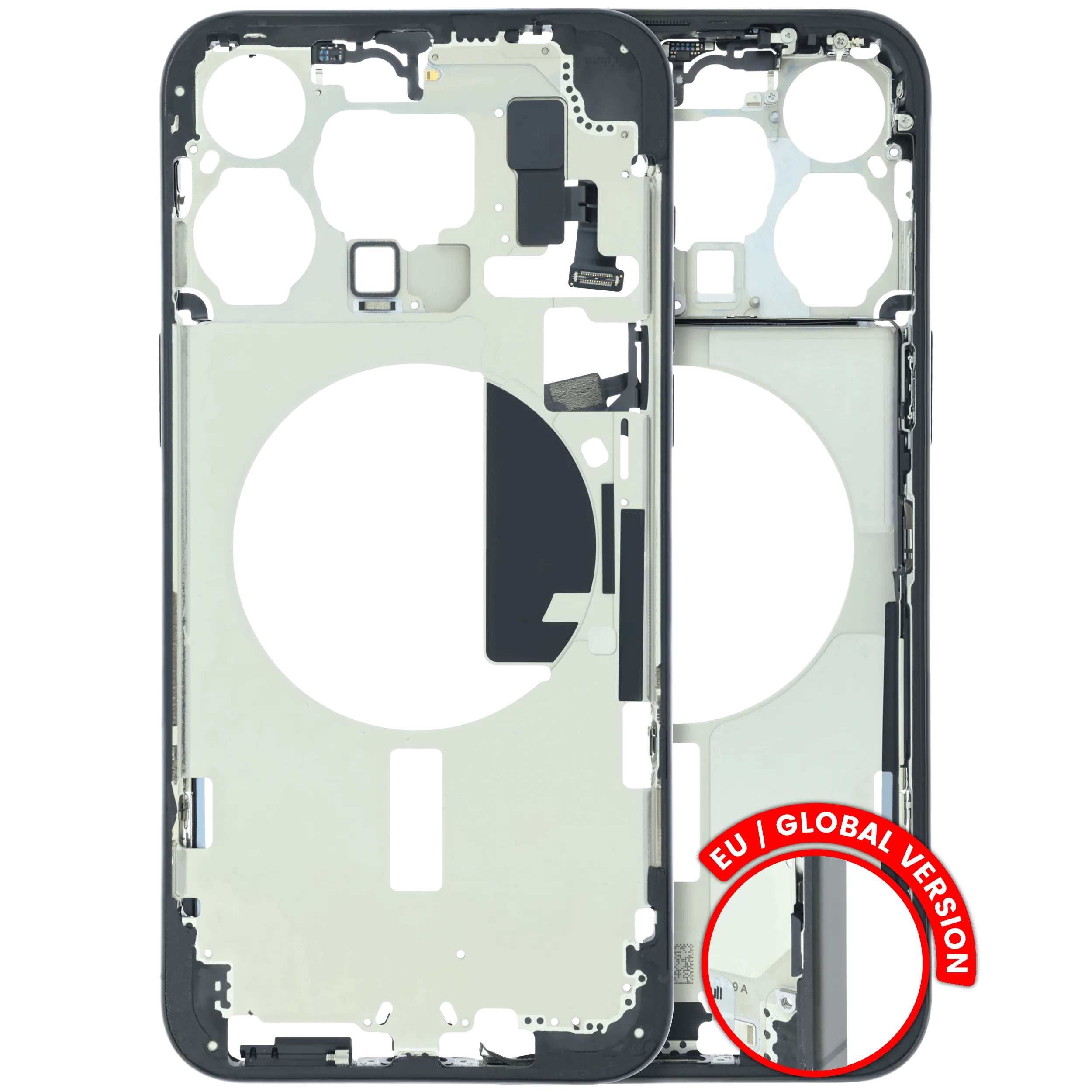 Mid-Frame Housing W/ Small Parts For iPhone 15 Pro Max (EU / Global Version) (Used OEM Pull: Grade B) (Black Titanium)