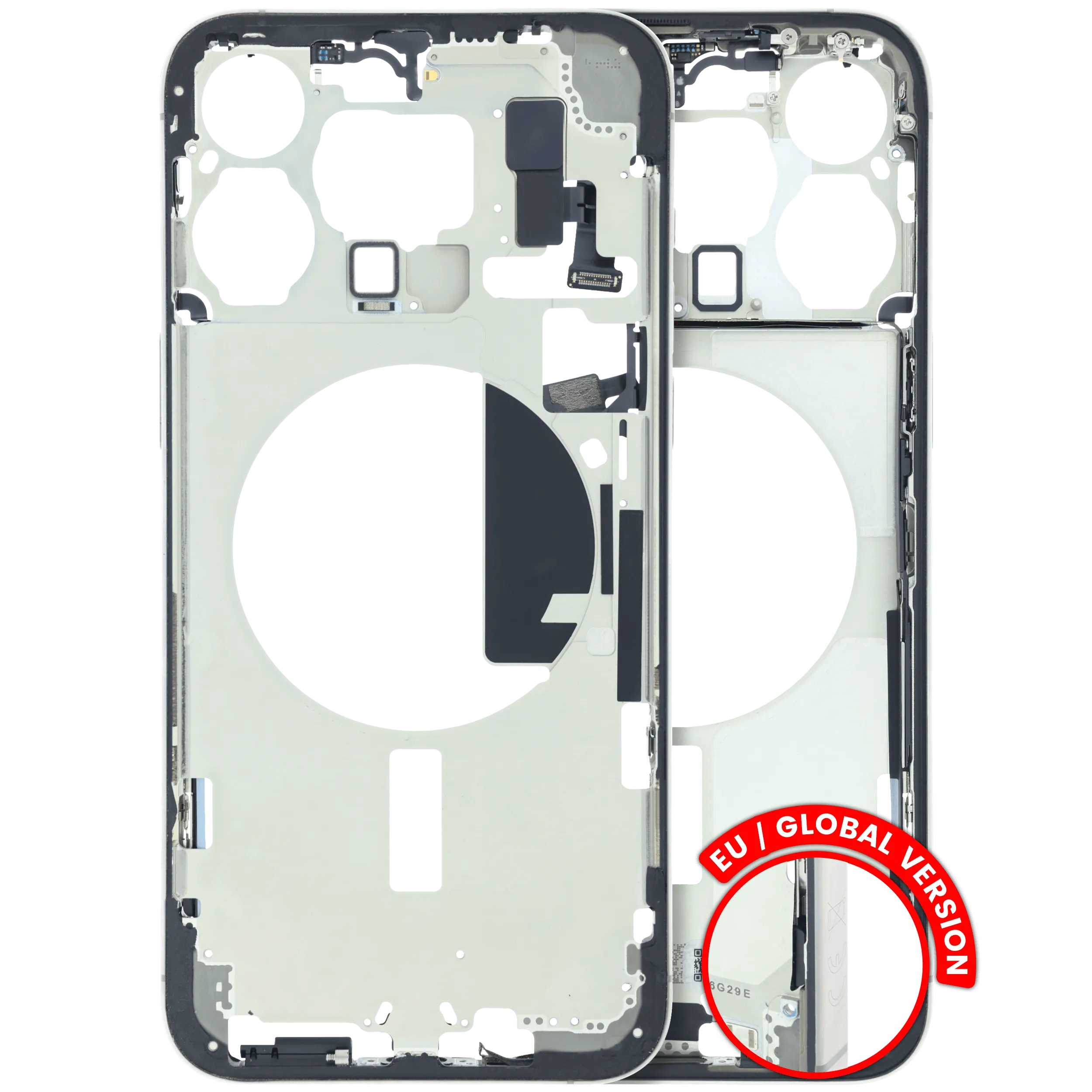Mid-Frame Housing W/ Small Parts For iPhone 15 Pro Max (EU / Global Version) (Used OEM Pull: Grade C) (Natural Titanium)