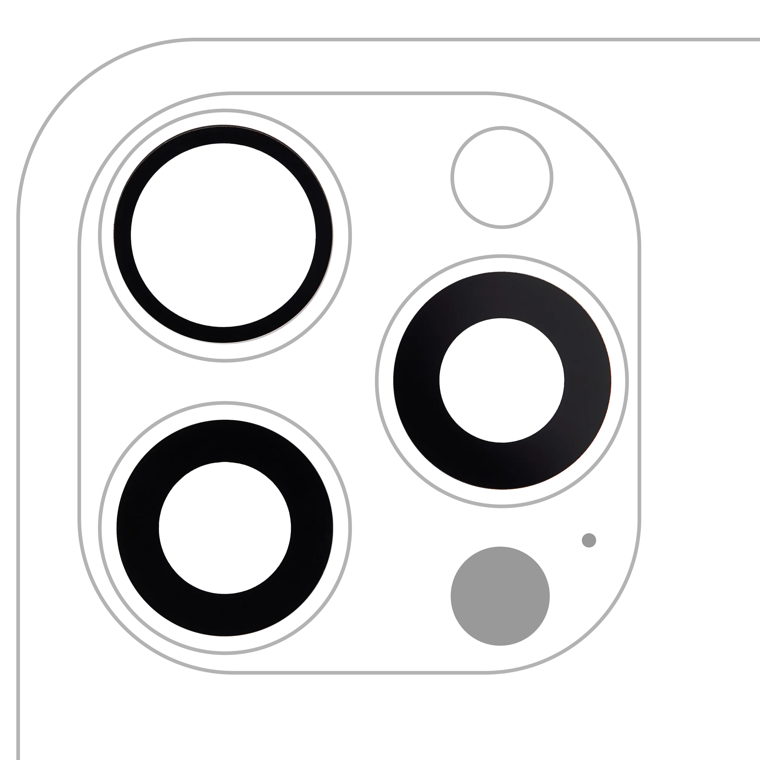 Back Camera Lens (Glass Only) With Adhesive For iPhone 15 Pro Max (3 Piece Set) (Aftermarket Plus)