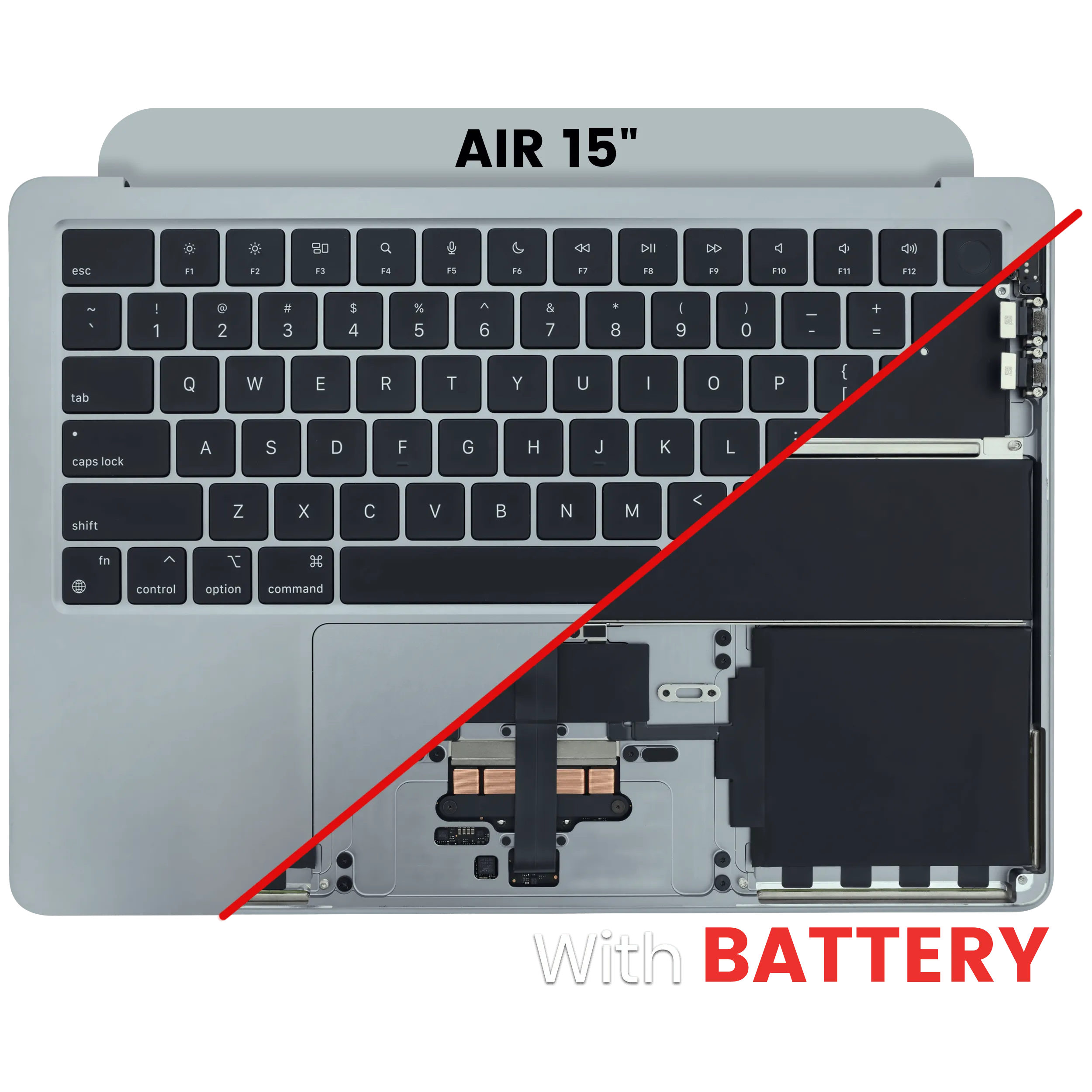 Top Case with Battery and Keyboard (ANSI US) For MacBook Air 13" A2681 (Used OEM Pull: Grade A) (Space Gray)