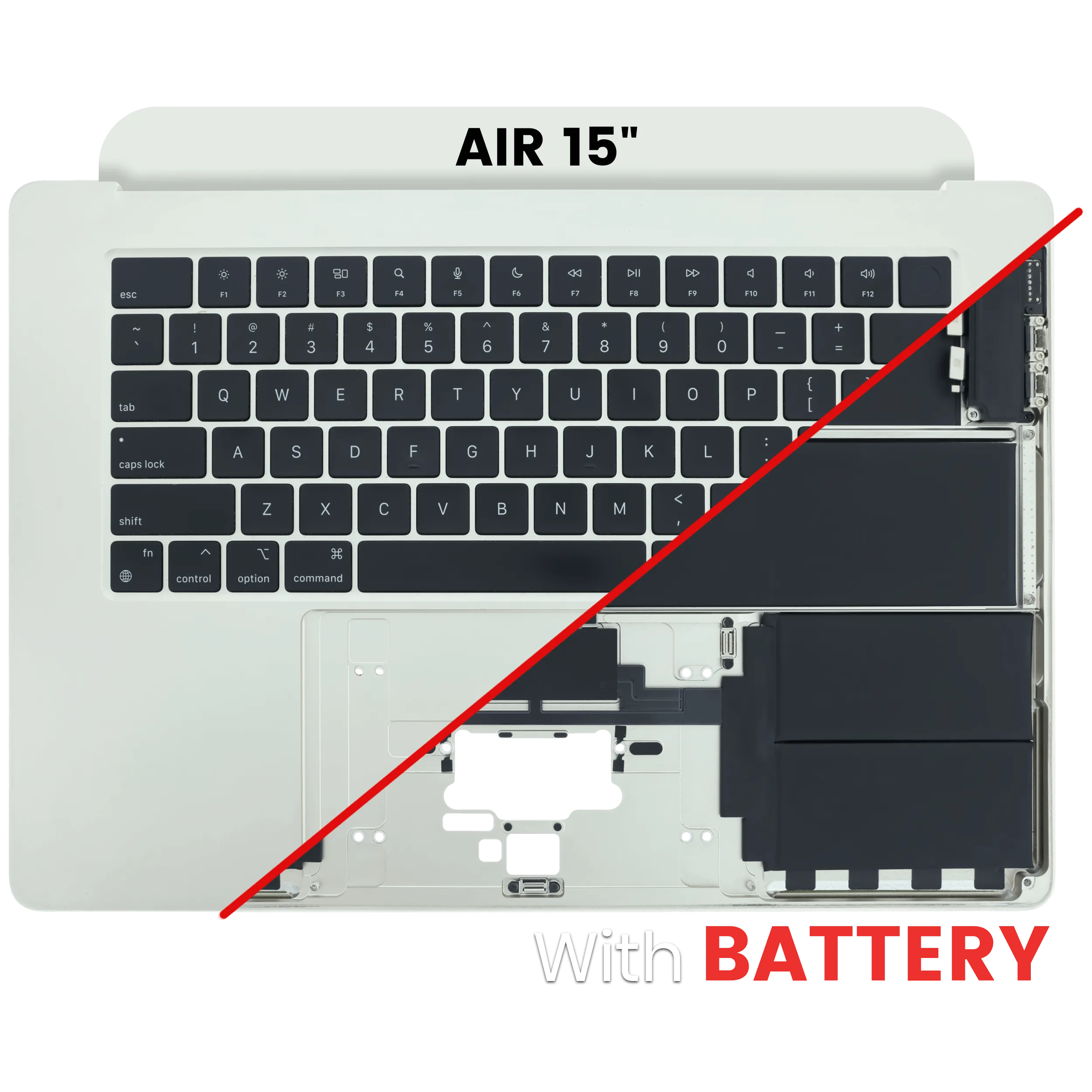 Top Case with Keyboard (ANSI US) For MacBook Air 15" A2941 (2023) (Used OEM Pull: Grade A) (Starlight)