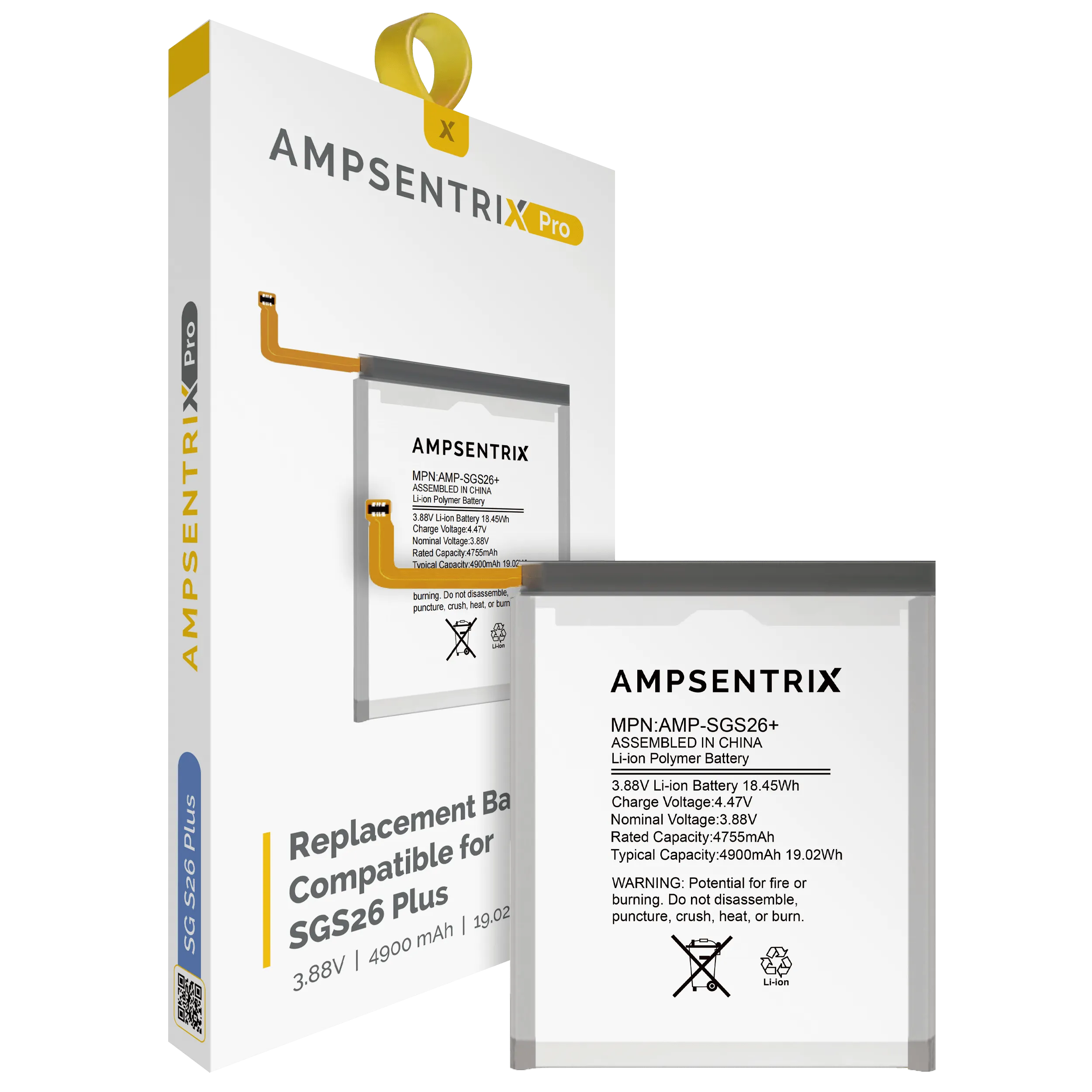 Replacement Battery For Samsung Galaxy S26 Plus (AmpSentrix Pro)