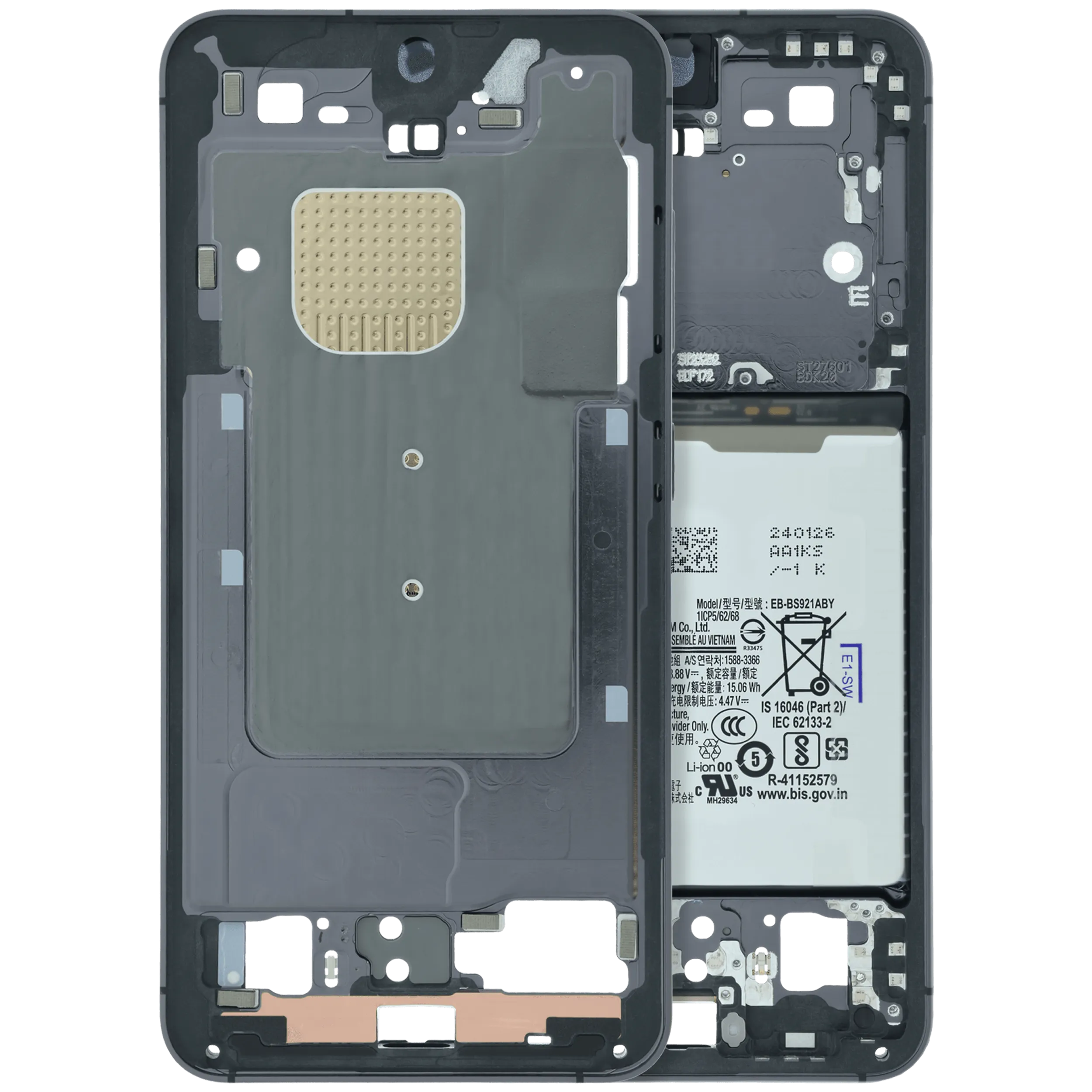 Mid-Frame Housing For Samsung Galaxy S24 5G (US version) (Service Pack) (Onyx Black)