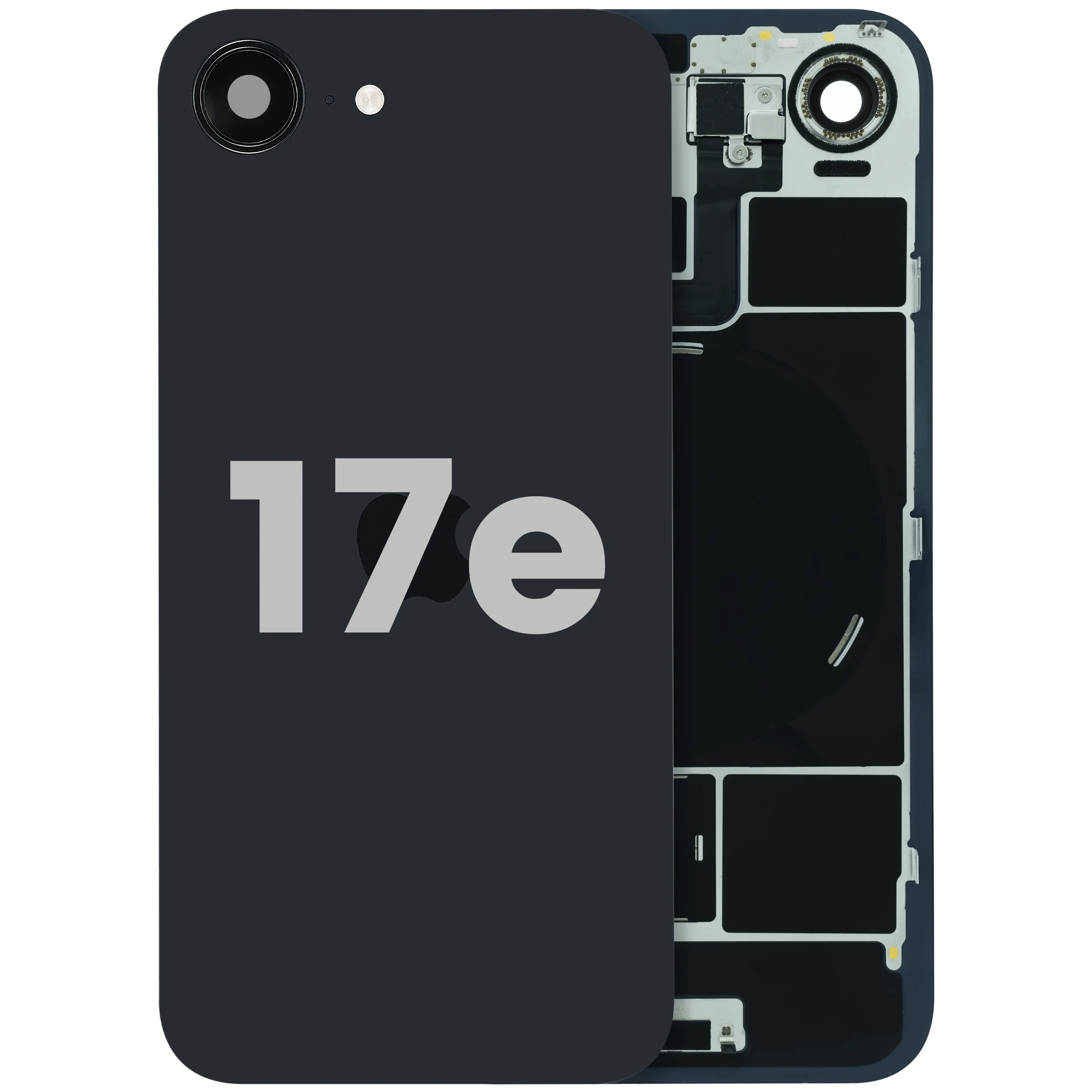Back Glass With MagSafe Magnet & NFC For iPhone 17e (Used OEM Pull: Grade B) (Black)