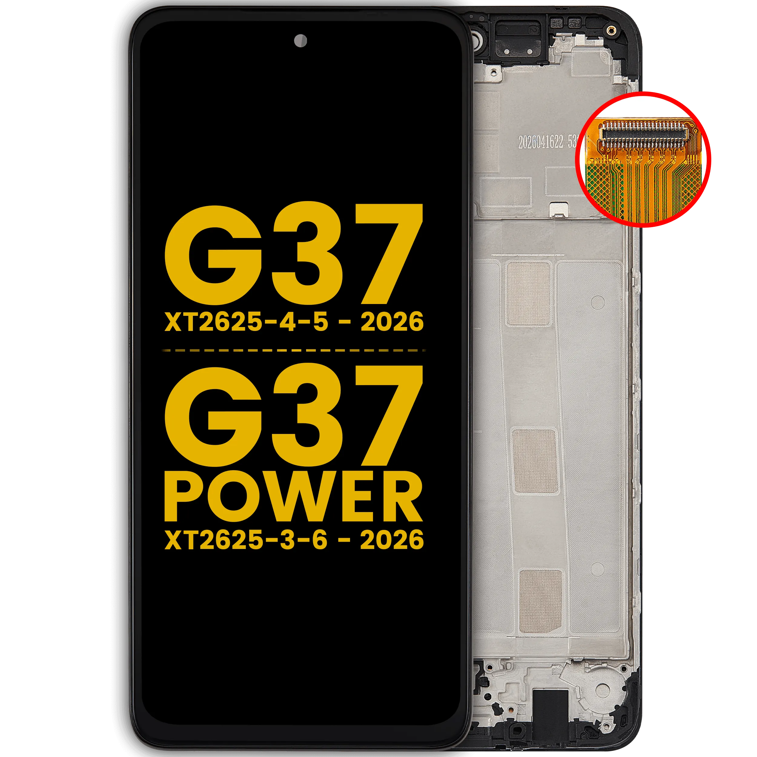 LCD Assembly With Frame For Motorola Moto G37 (XT2625-4-5 / 2026) / G37 Power (XT2625-3-6 / 2026) (Refurbished) (All Colors)