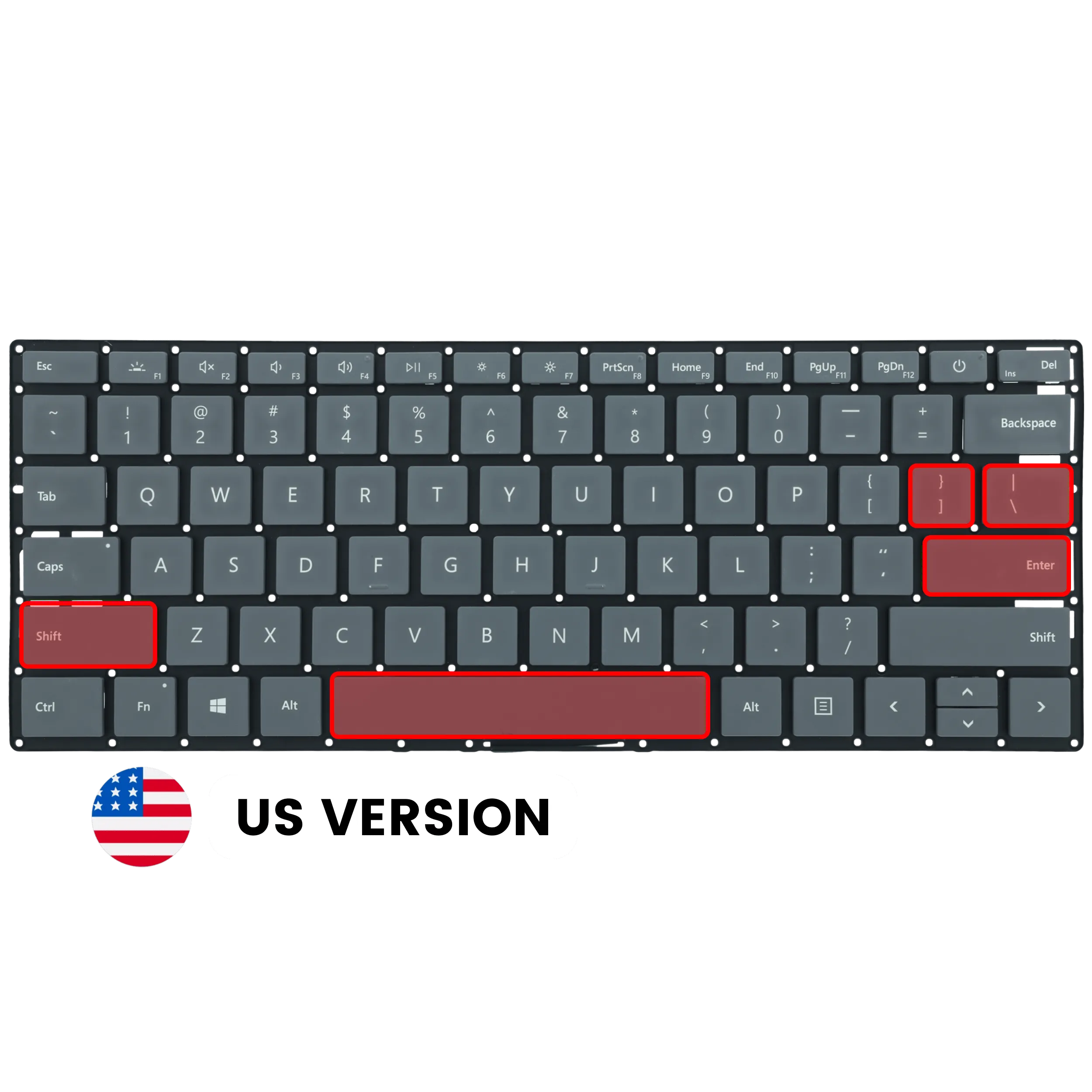 Keyboard Only For Surface Laptop 3 / 4 / 5 / 6 (13.5" / 15") (Platinum) (US Version)