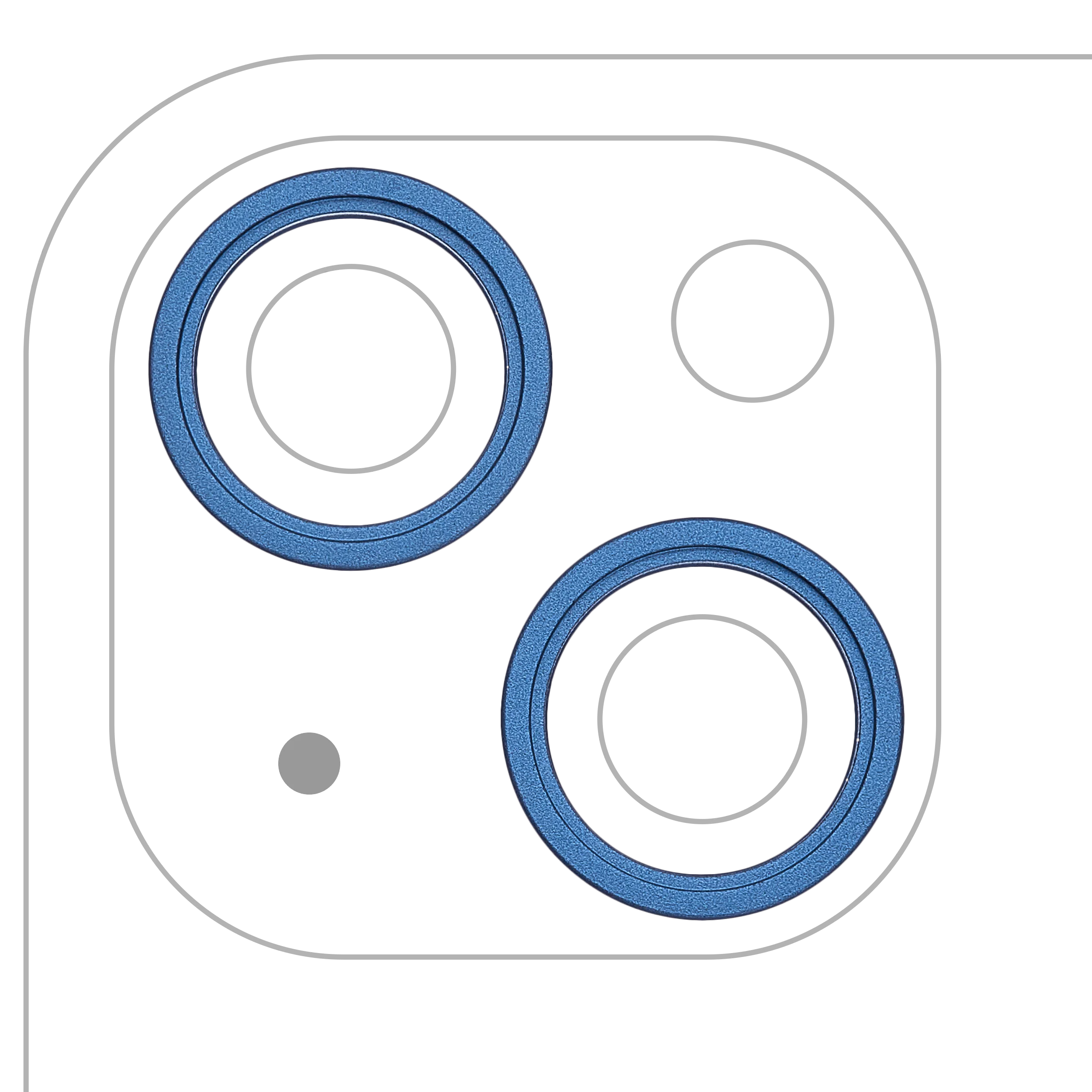 Back Camera Bezel Ring Only For iPhone 13 / 13 Mini (2 Piece Set) (Blue) (10 Pack)