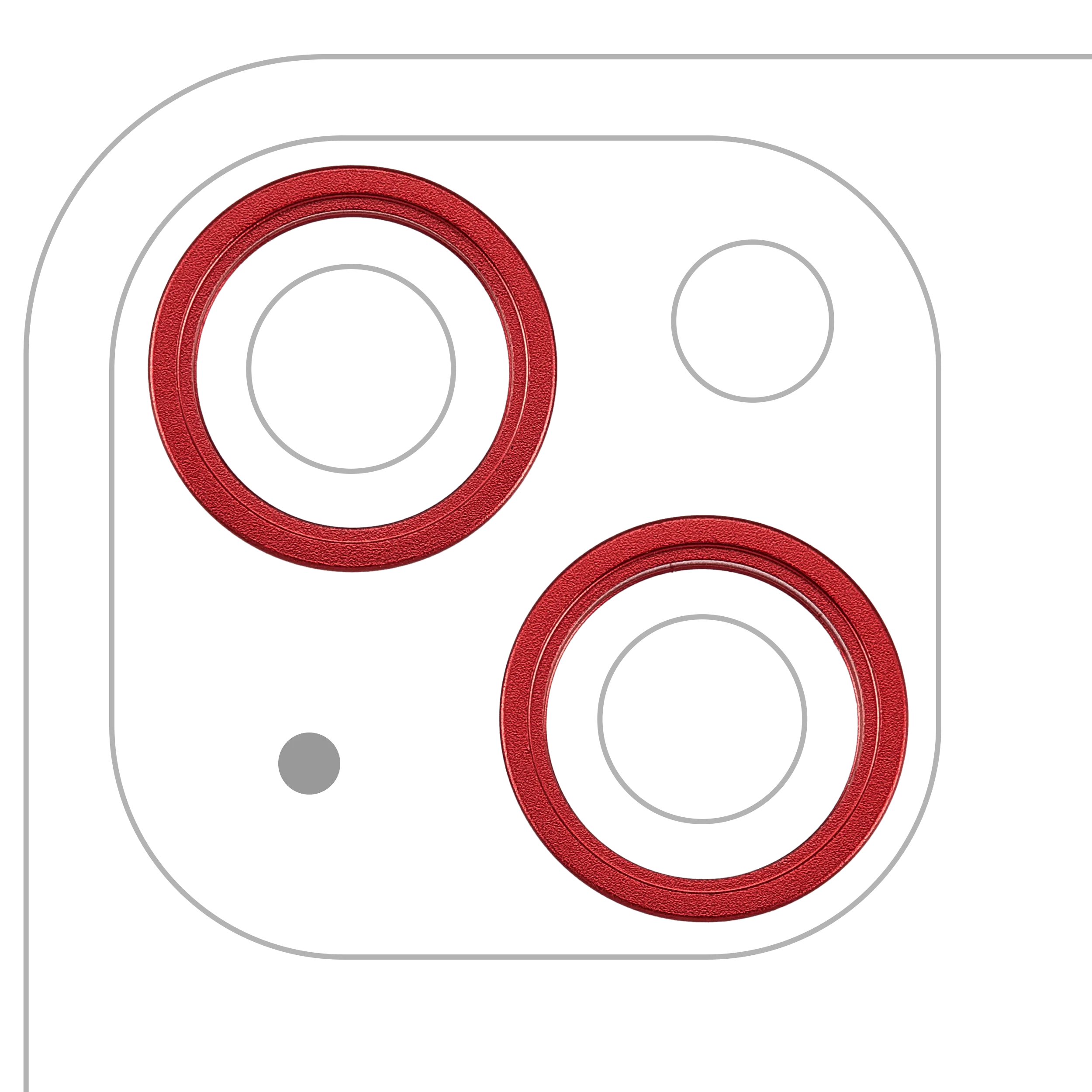 Back Camera Bezel Ring Only For iPhone 13 / 13 Mini (2 Piece Set) (Red) (10 Pack)