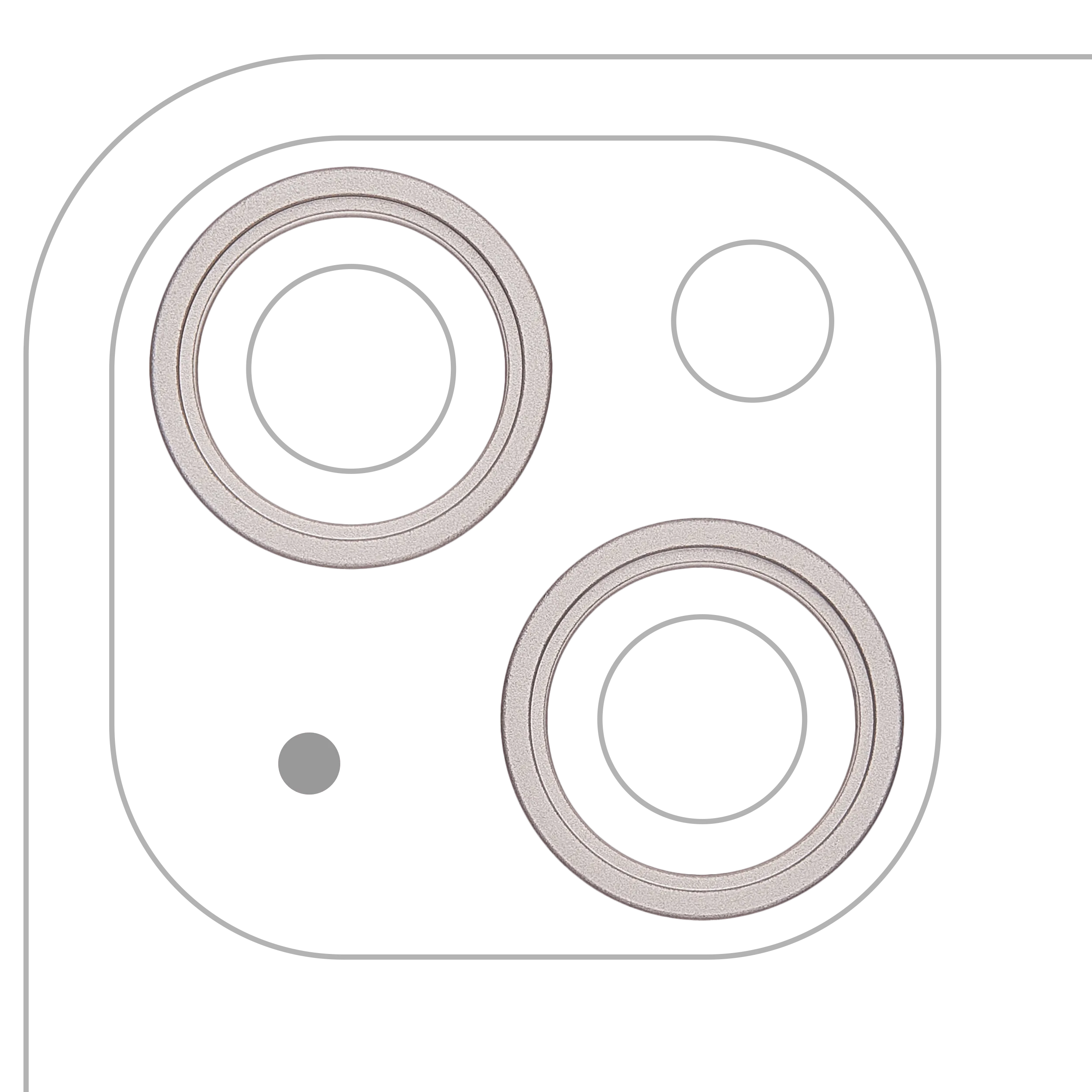 Back Camera Bezel Ring Only For iPhone 13 / 13 Mini (2 Piece Set) (Starlight) (10 Pack)