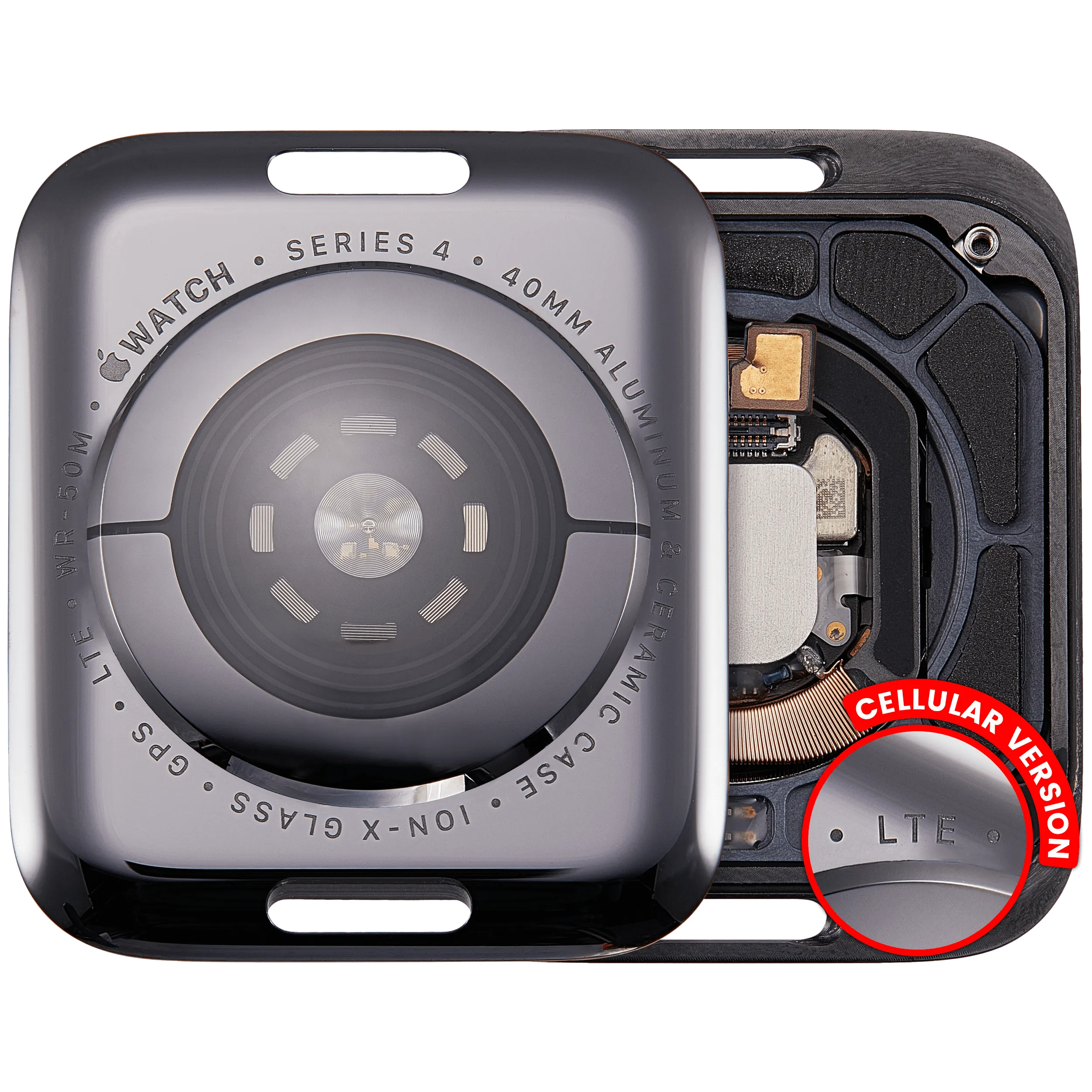 Back Cover Assembly For Watch Series 4 (40MM) (Cellular Version) (Aluminum / Space Black)