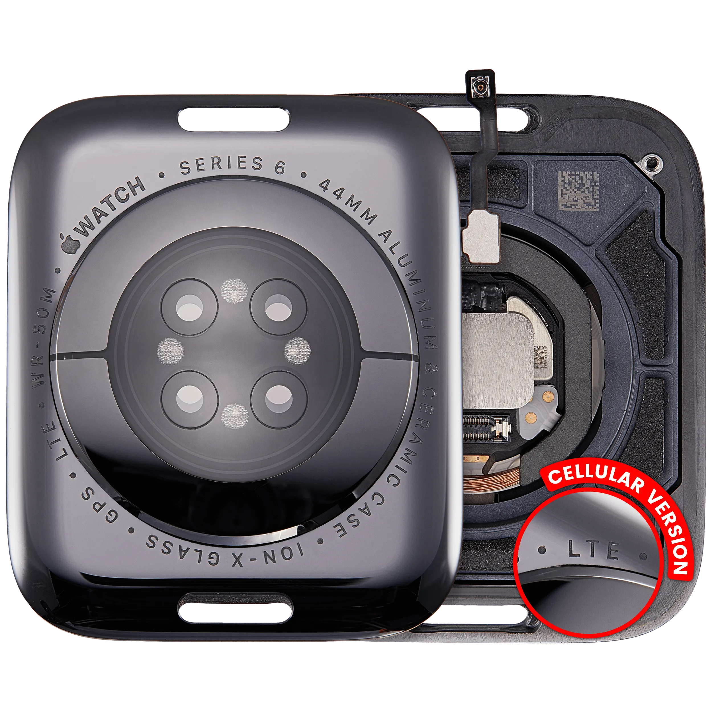 Back Cover Assembly For Watch Series 6 (44MM) (Cellular Version) (Aluminum / Space Black)