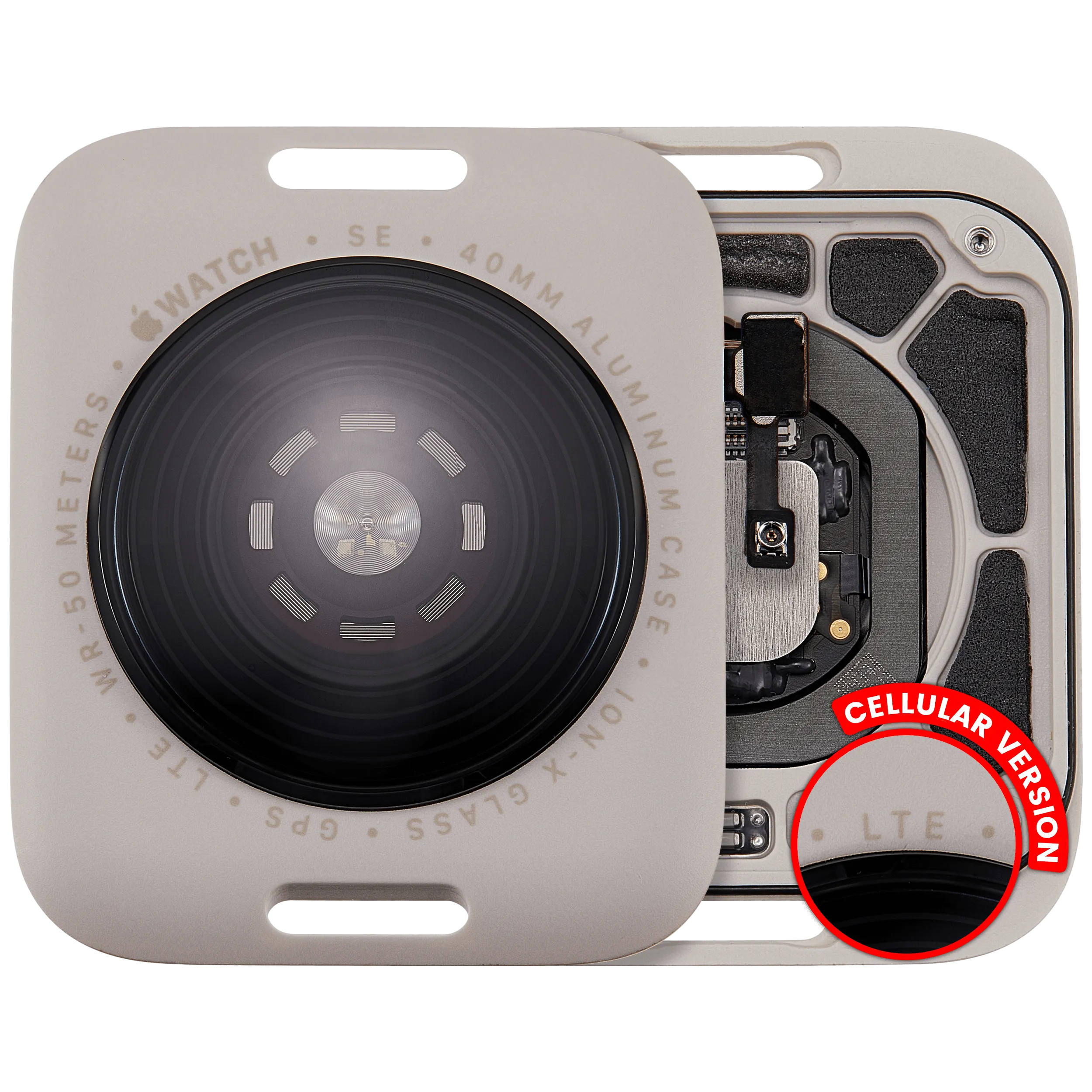 Back Cover Assembly For Watch Series SE 2nd (40MM) (Cellular Version) (Aluminum / Starlight)