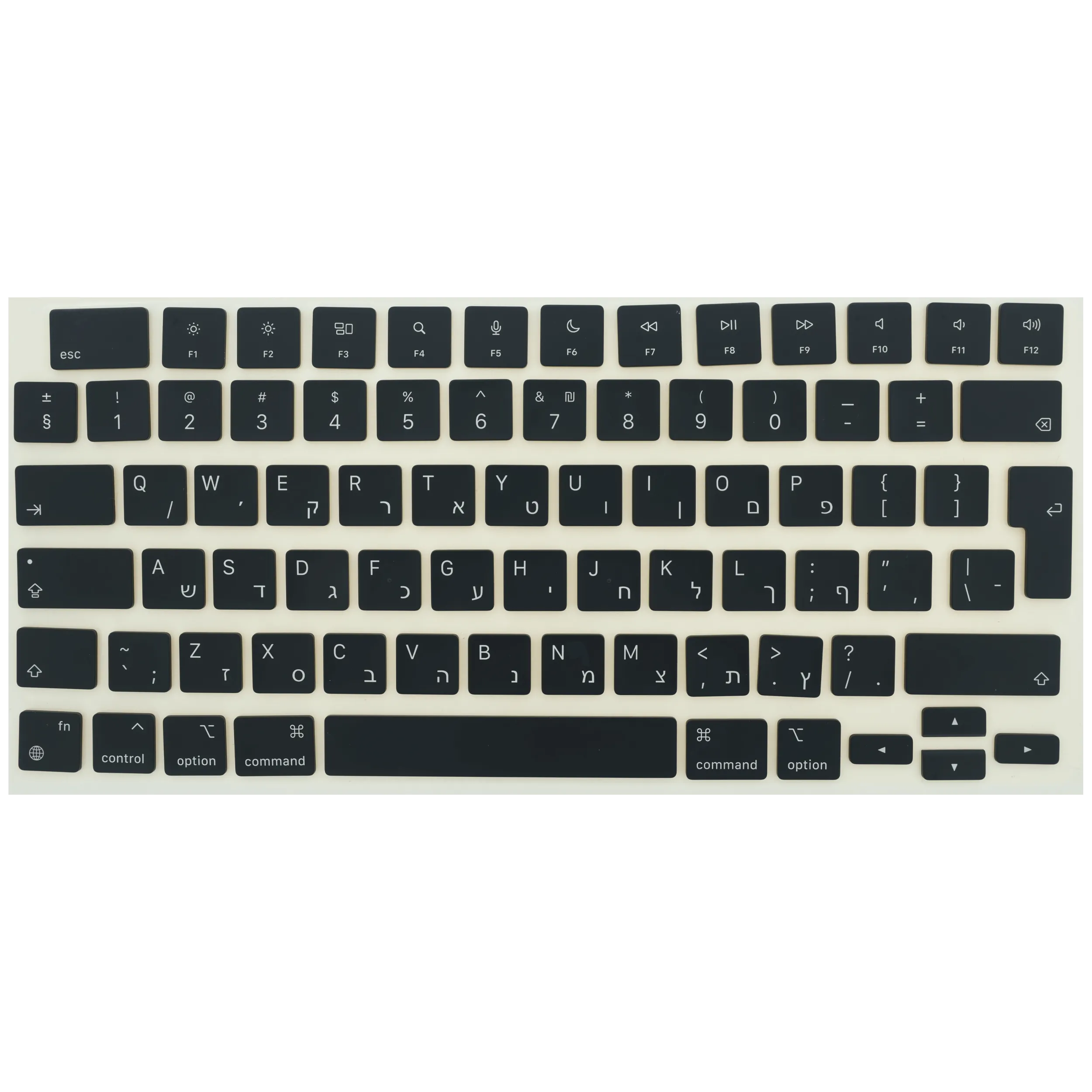 Keycap Kit (Hebrew) For MacBook Air 13" / Air 15" / Pro 14" / Pro 16" (2021 - 2026) (Space Black)