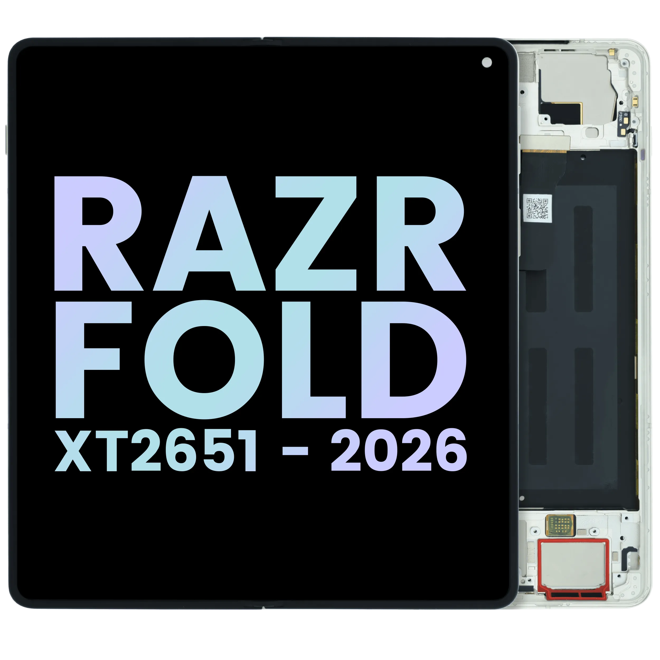 Complete OLED Display Assembly For Motorola Razr Fold (XT2651 / 2026) (Genuine OEM) (Lily White)