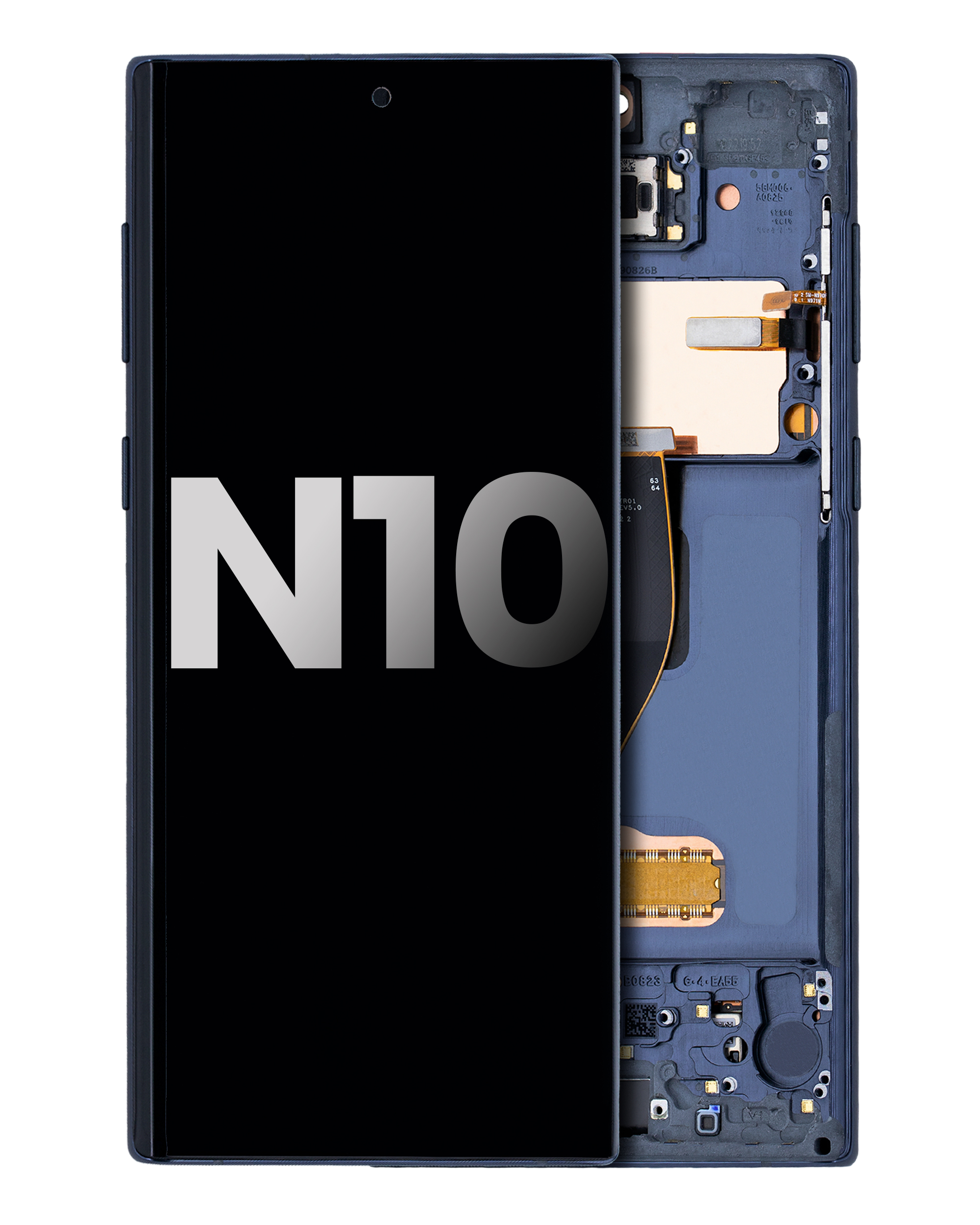 OLED Assembly With Frame For Samsung Galaxy Note 10 (Used OEM Pull: Grade A) (Aura Glow / Silver)