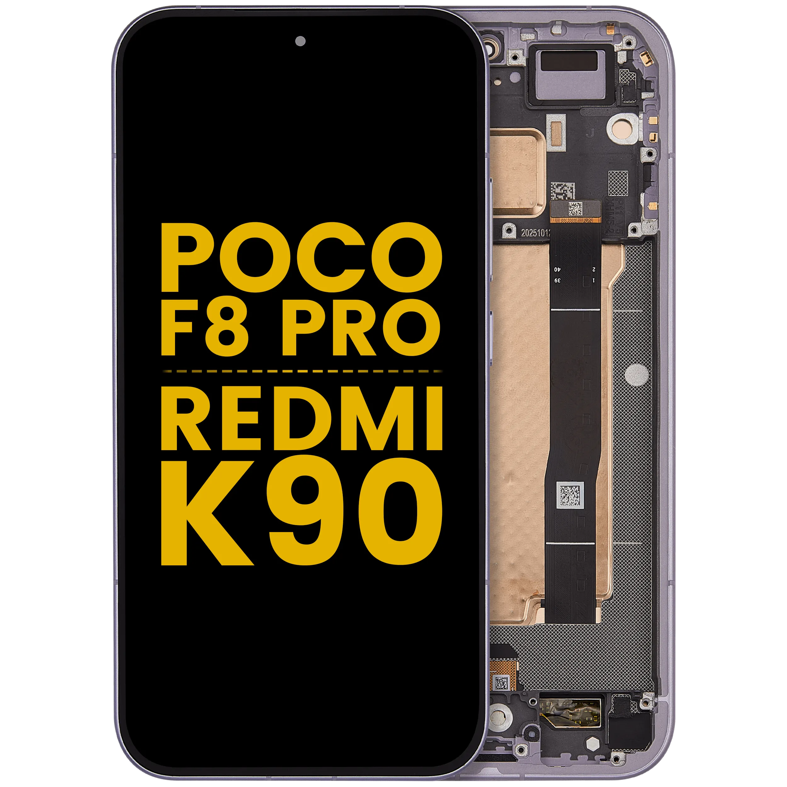 OLED Assembly With Frame For Poco F8 Pro / Redmi K90 (Refurbished) (Purple)