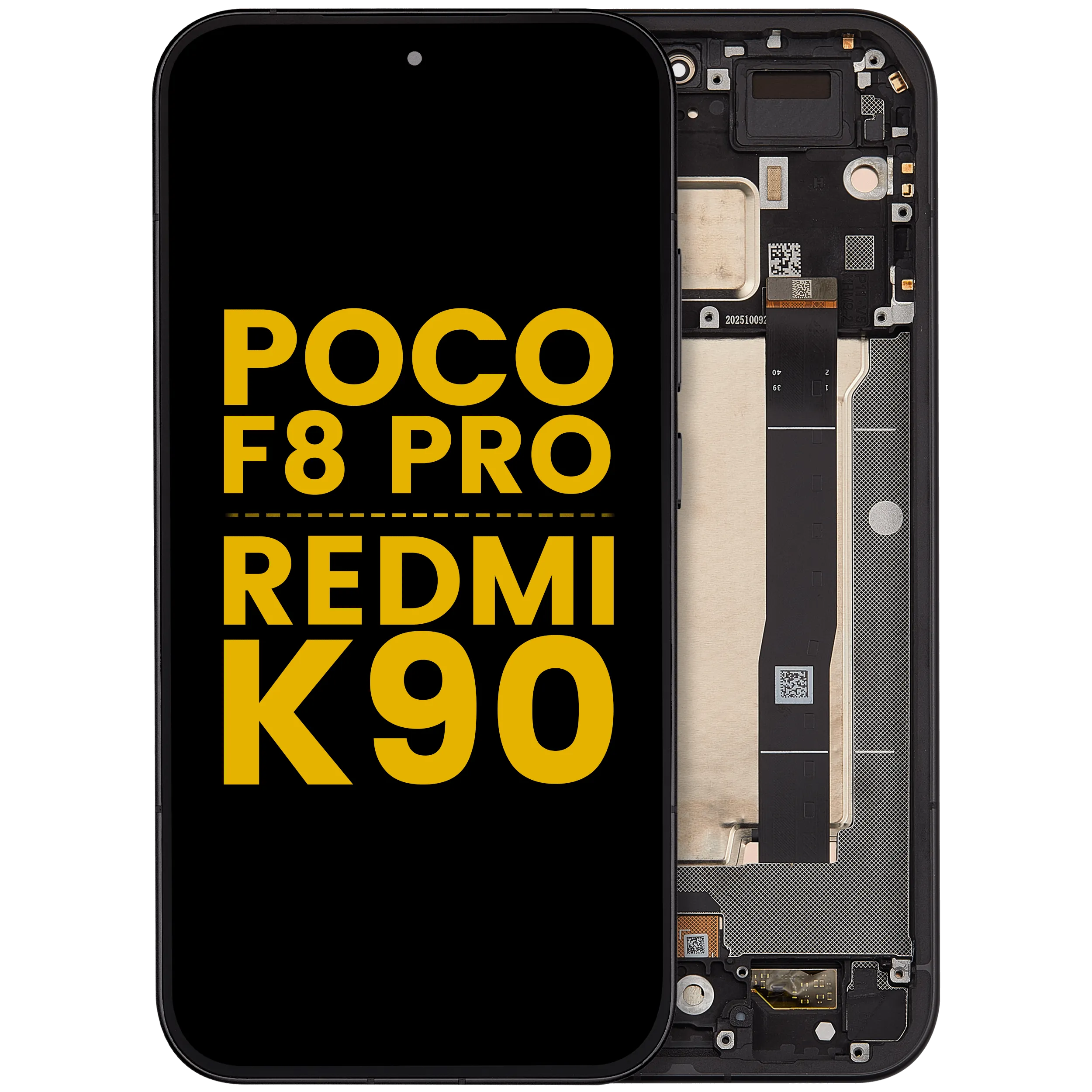 OLED Assembly With Frame For Poco F8 Pro / Redmi K90 (Refurbished) (Black)