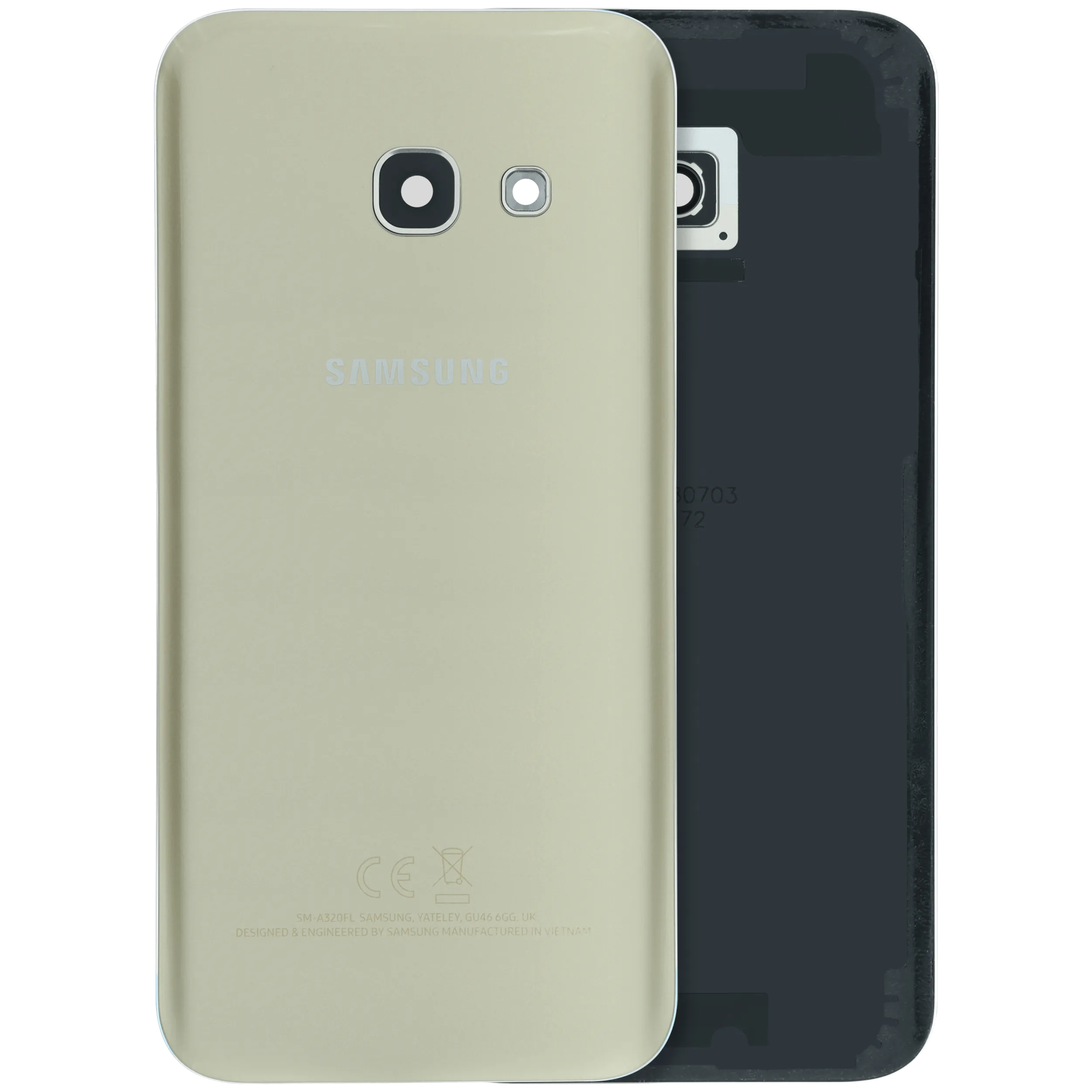 Back Cover Glass With Camera Lens For Samsung Galaxy A3 (A320 / 2017) (Service Pack) (Gold)