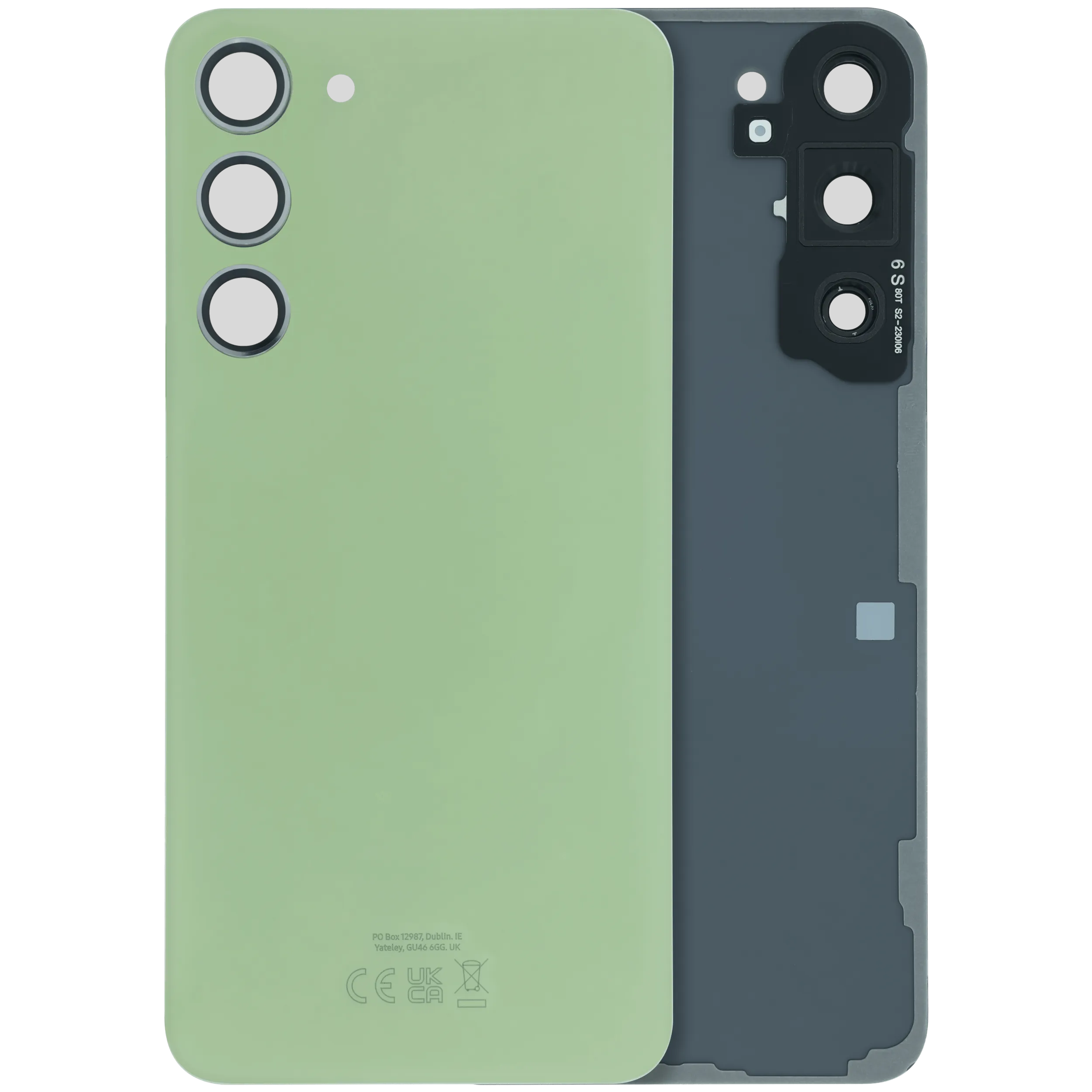Back Cover Glass With Camera Lens For Samsung Galaxy S23 Plus (Service Pack) (Lime)