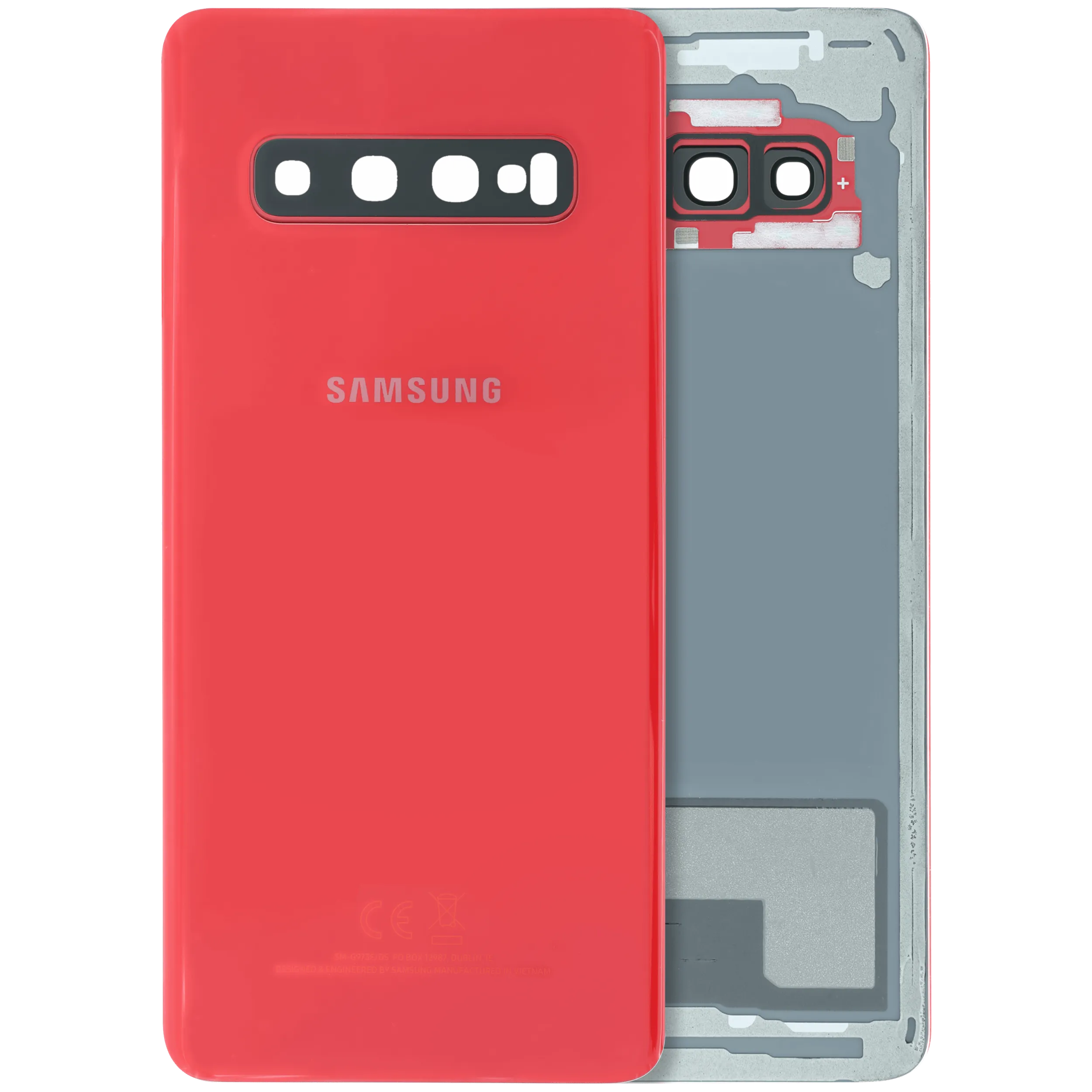 Back Cover Glass For Samsung Galaxy S10 (Service Pack) (Red)