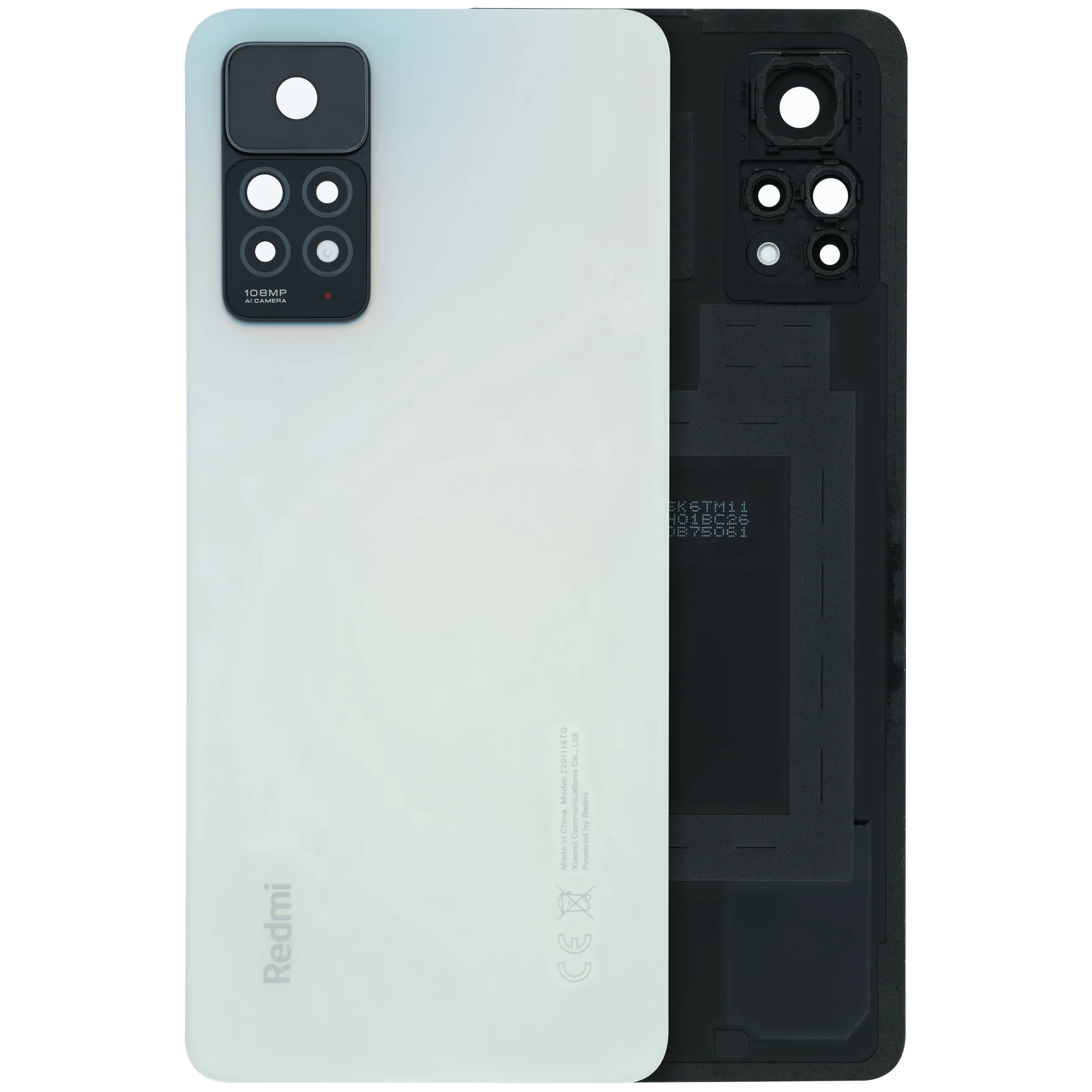 Back Cover Glass With Camera Lens For Xiaomi Redmi Note 11 Pro (Genuine) (White)