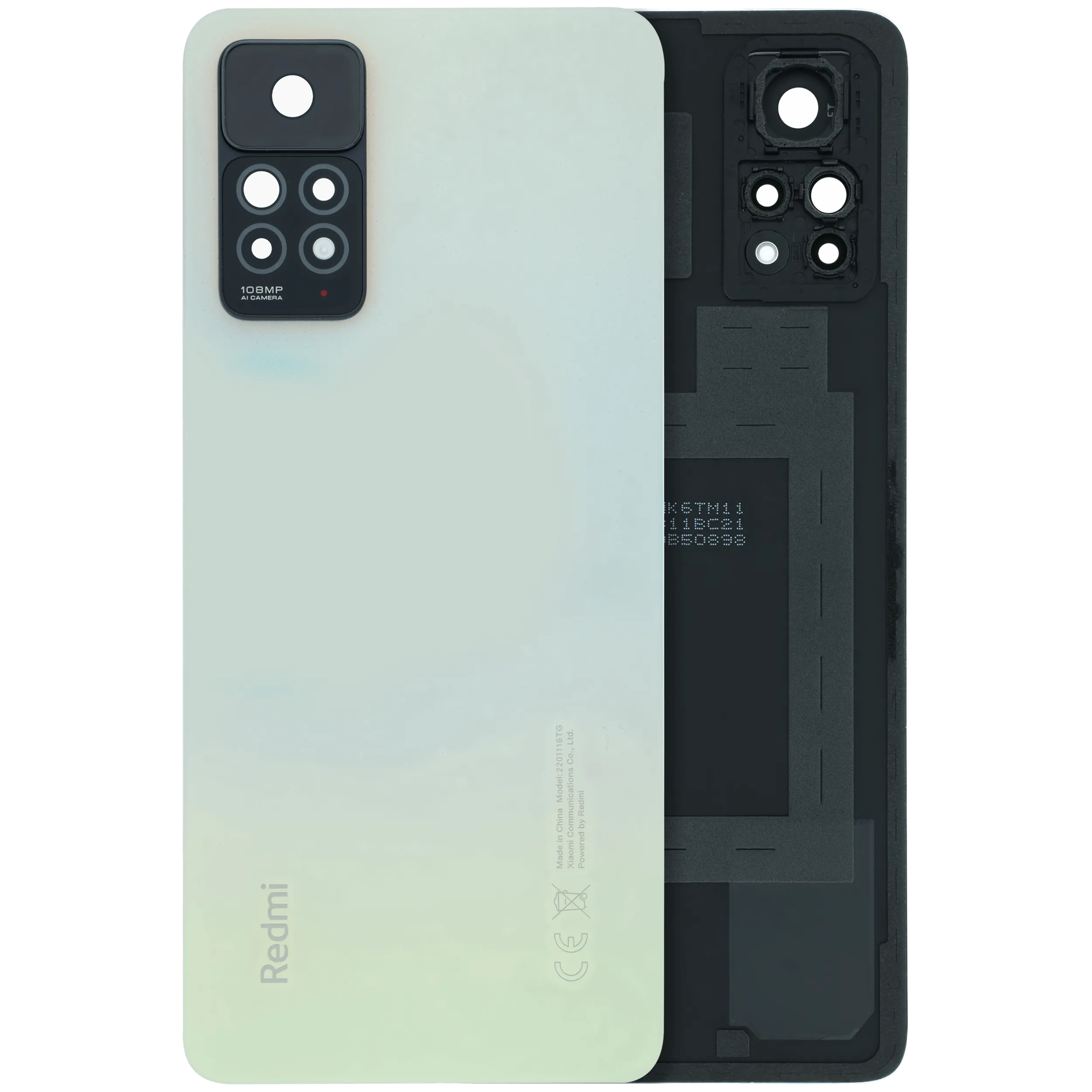 Back Cover Glass With Camera Lens For Xiaomi Redmi Note 11 Pro (Genuine) (Blue)