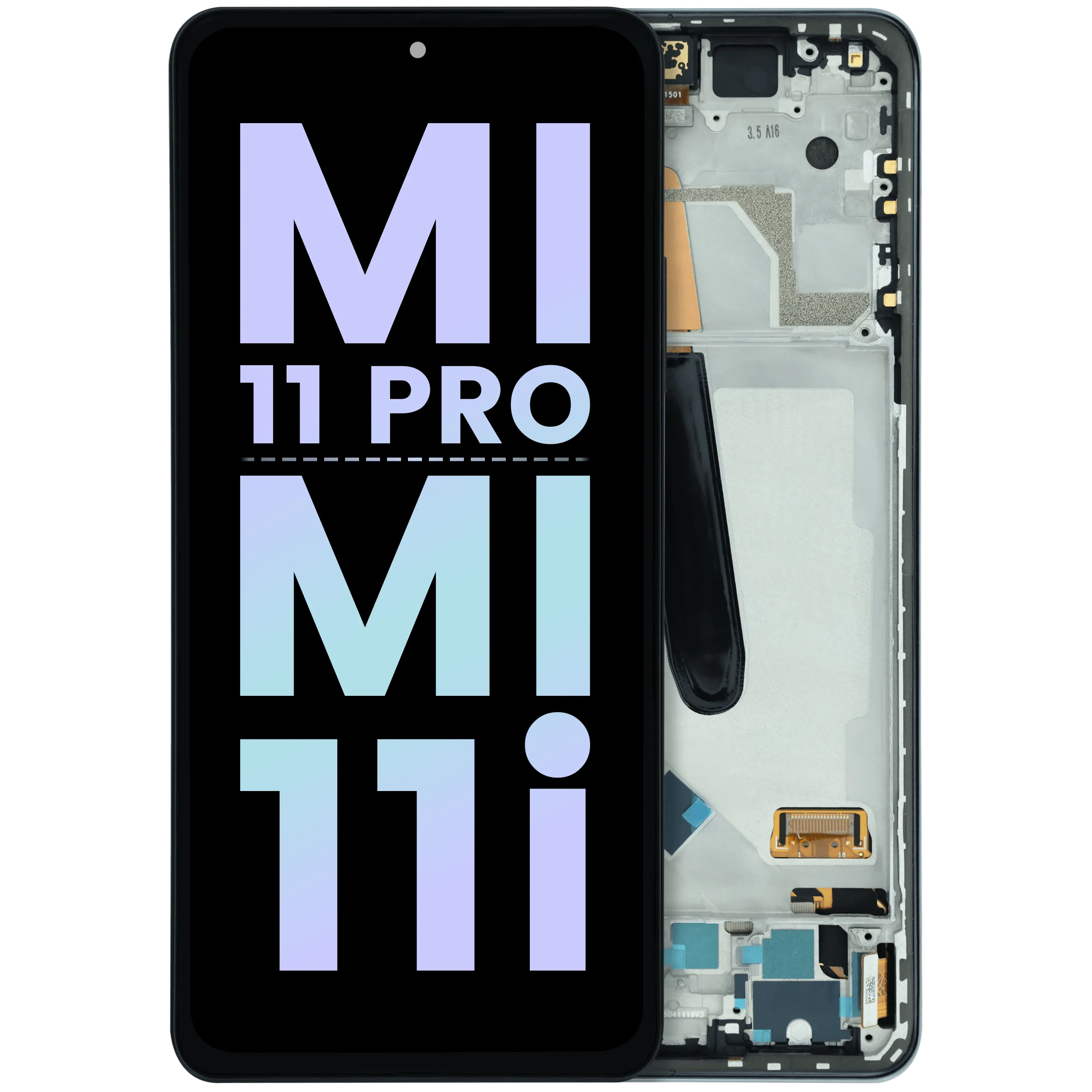 OLED Assembly With Frame For Xiaomi Mi 11 Pro / Mi 11i (Genuine) (Black)