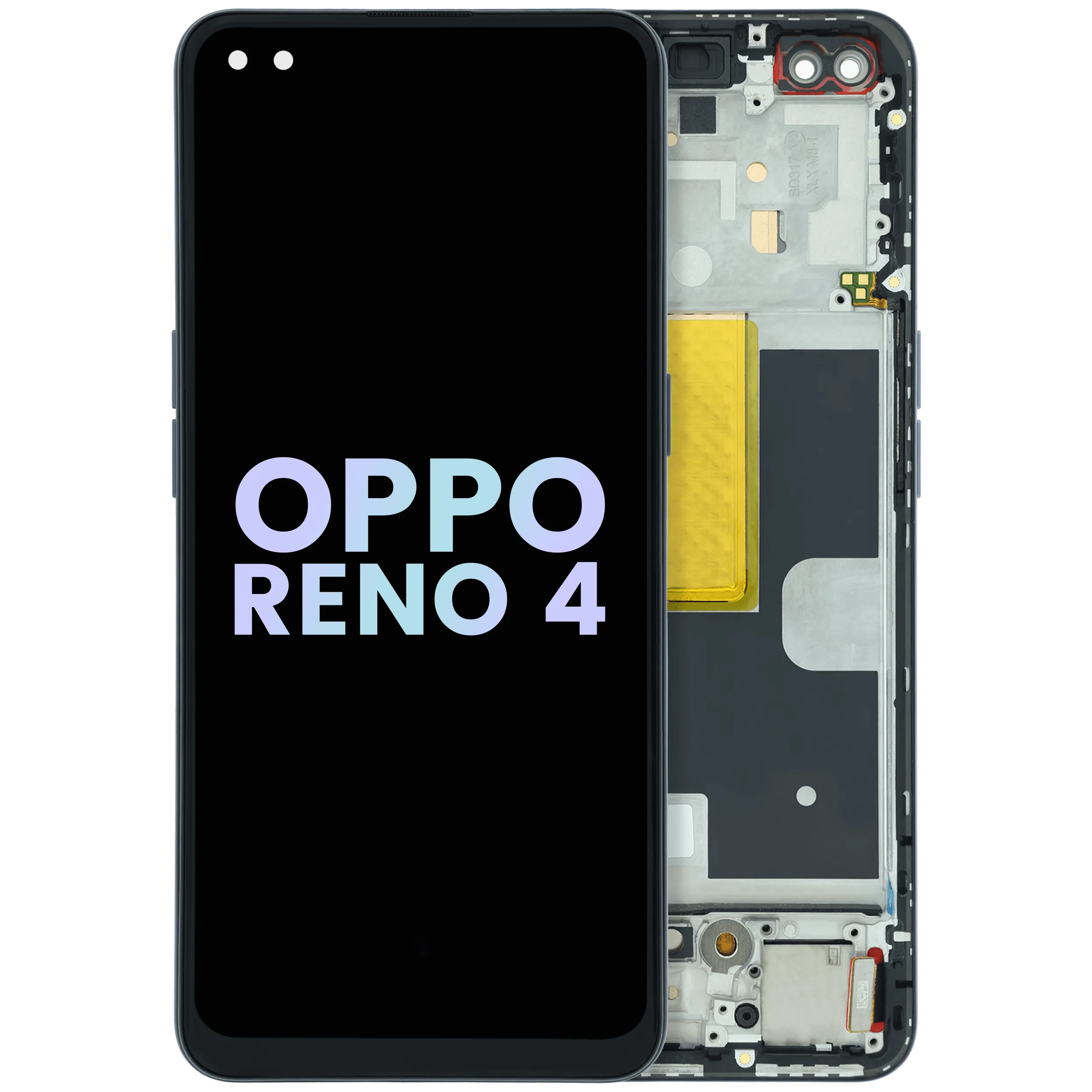 OLED Assembly With Frame For OPPO Reno 4 5G CPH2091 (Genuine) (Black)