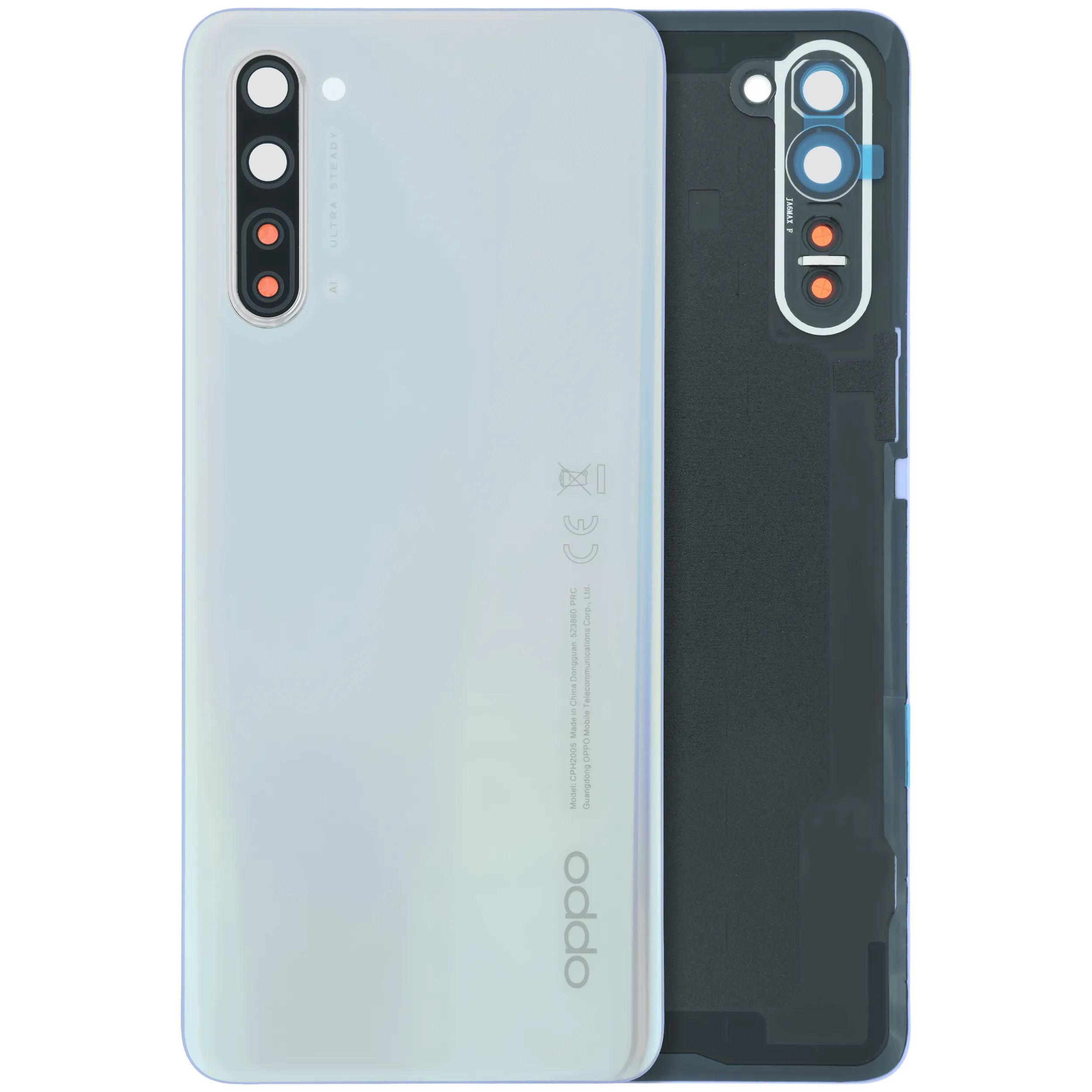 Back Cover Glass With Camera Lens For OPPO Find X2 Lite CPH2005 (Genuine) (White)