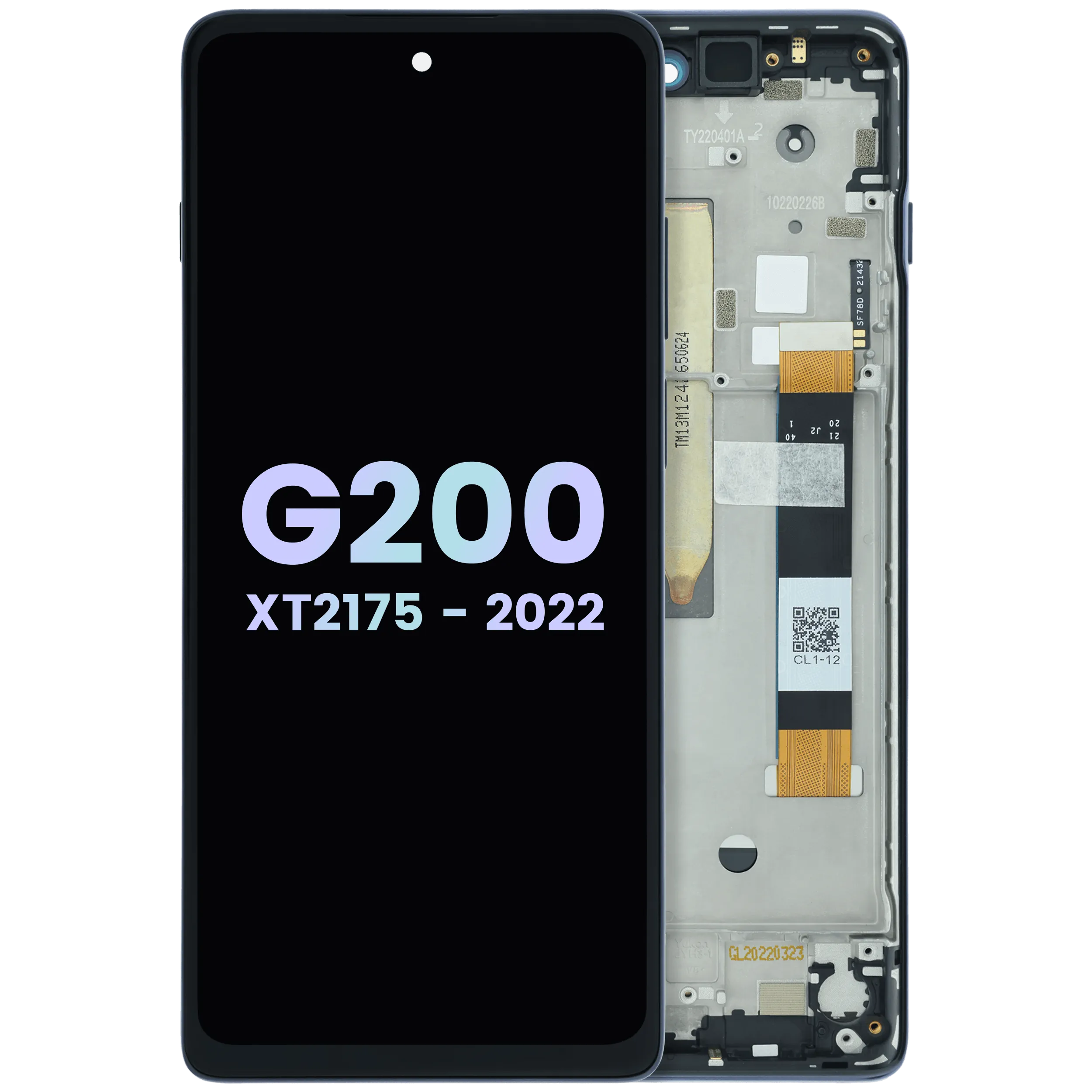 LCD Assembly With Frame For Motorola Moto G200 XT2175 (Genuine OEM) (Blue)