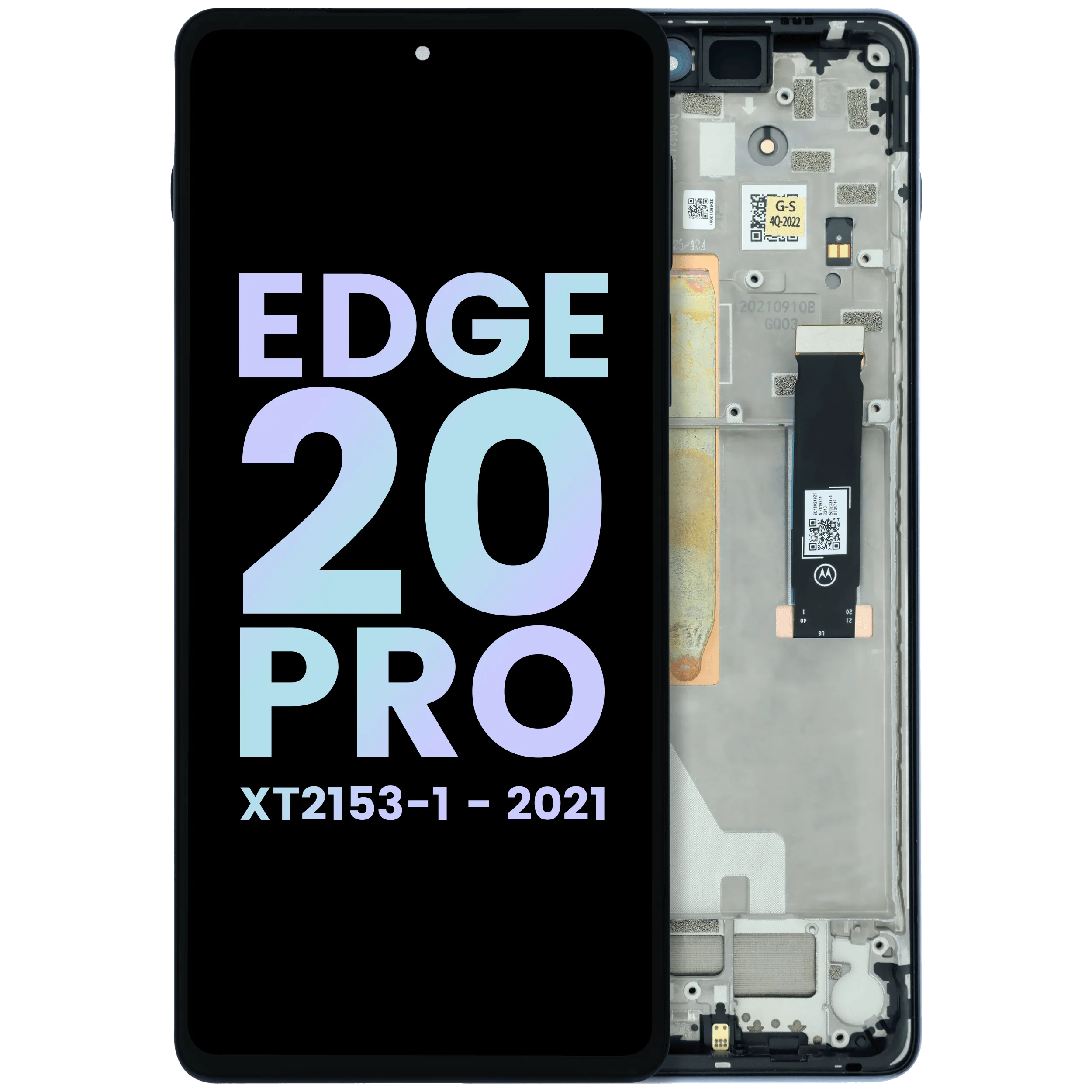 OLED Assembly With Frame For Motorola Edge 20 Pro XT2153 (Genuine OEM) (Midnight Blue)