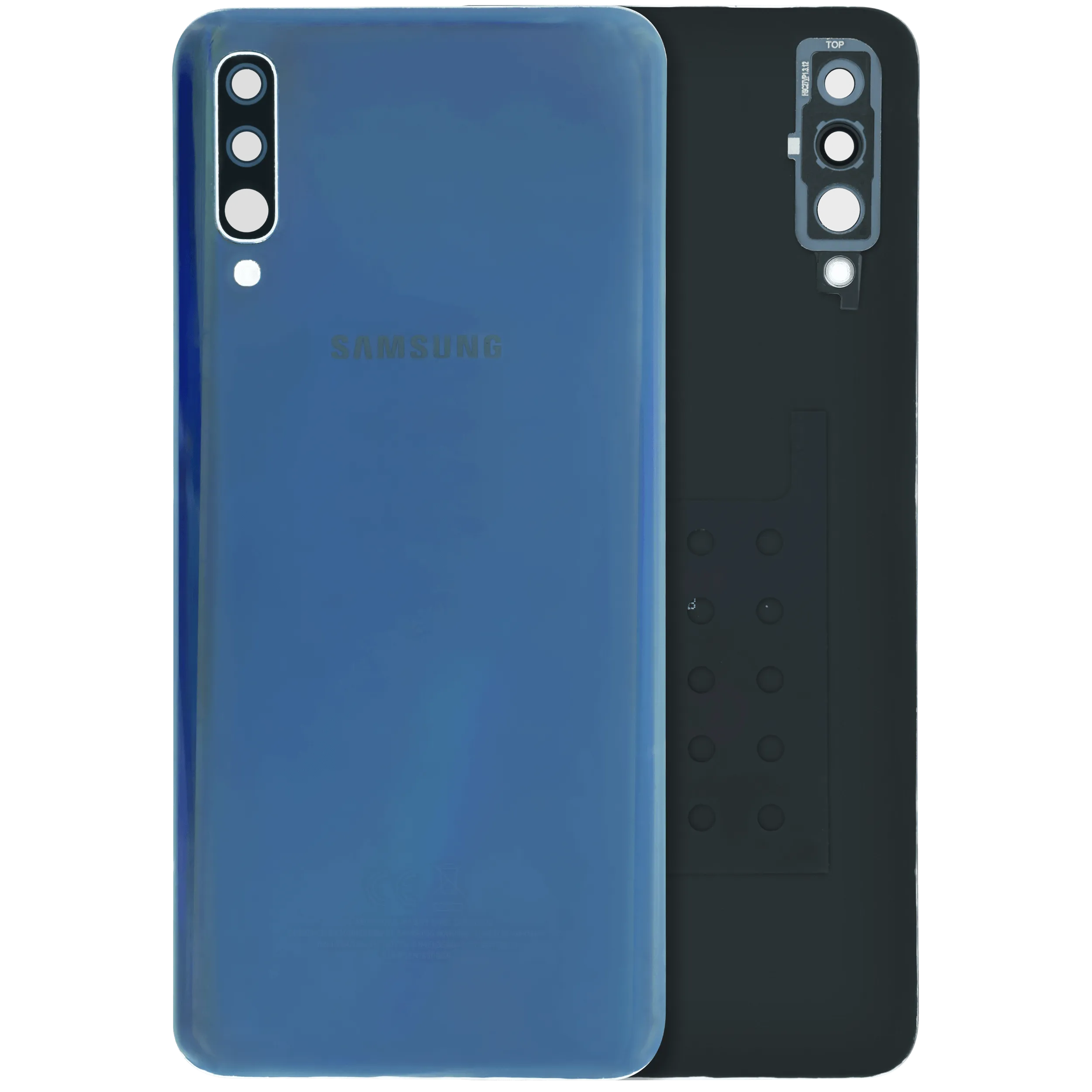 Back Cover Glass With Camera Lens For Samsung Galaxy A50 (A505 / 2019) (Used OEM Pull Grade: C) (Black)