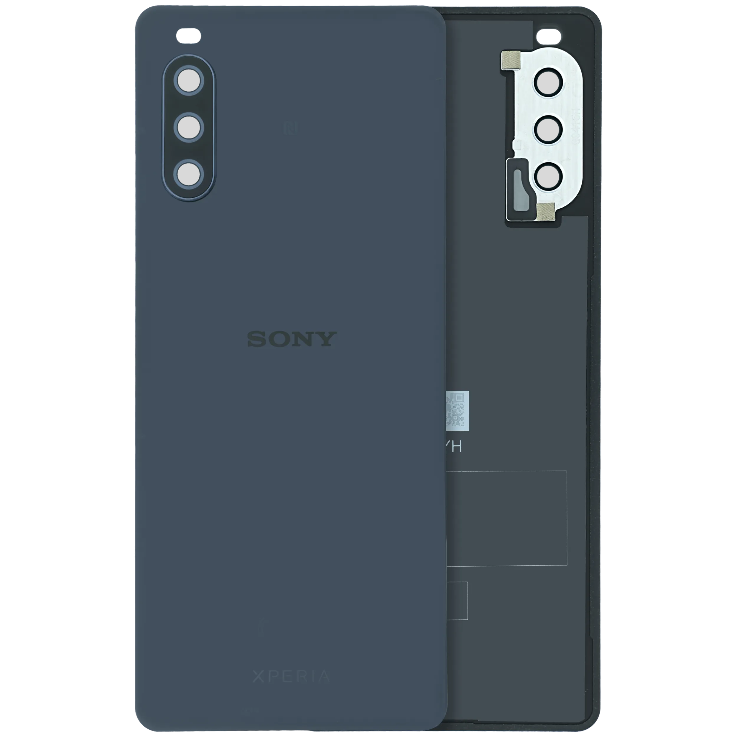 Back Cover Glass With Camera Lens Sony Xperia 10 III (Genuine) (Black)