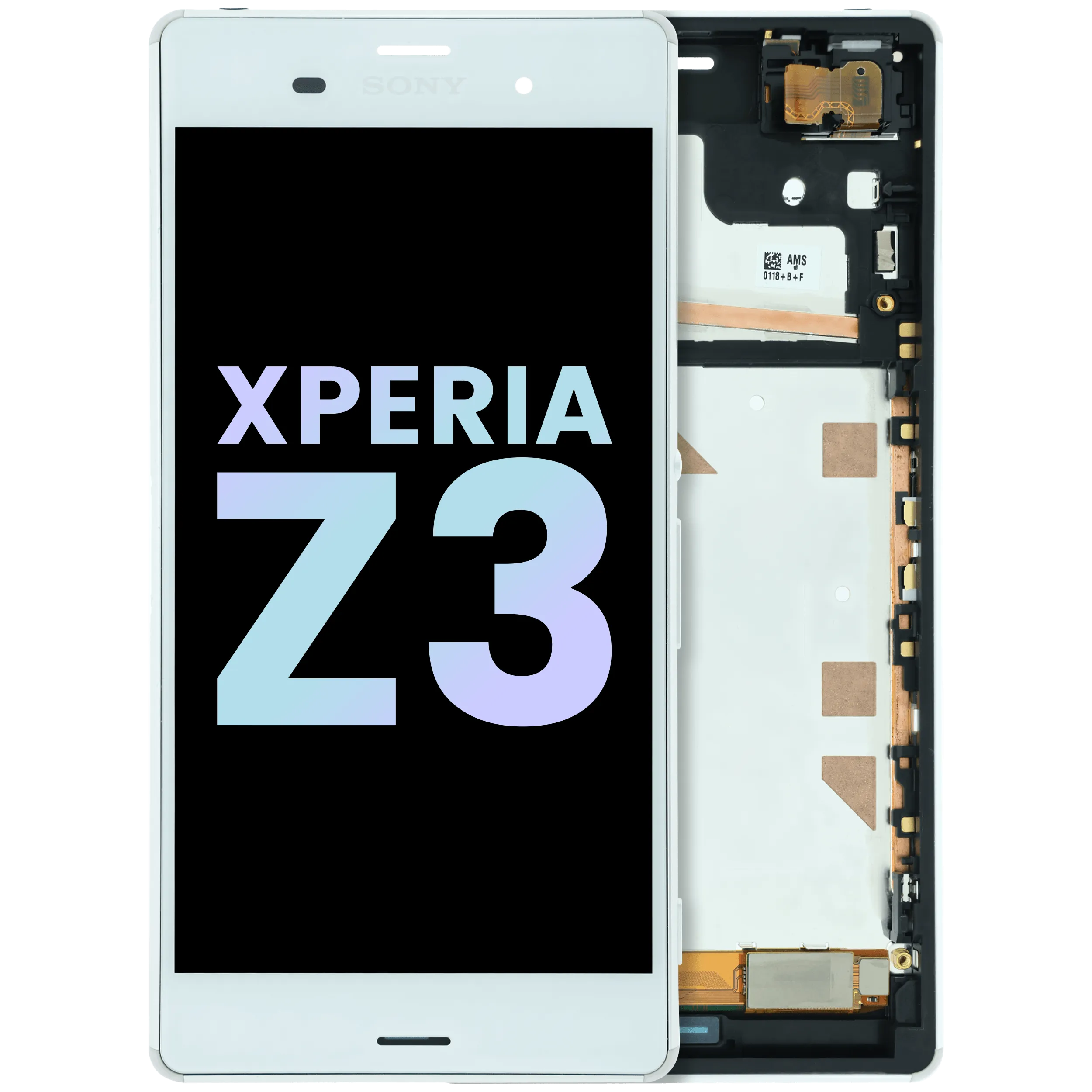 LCD Assembly With Frame For Sony Xperia Z3 (Genuine) (White)