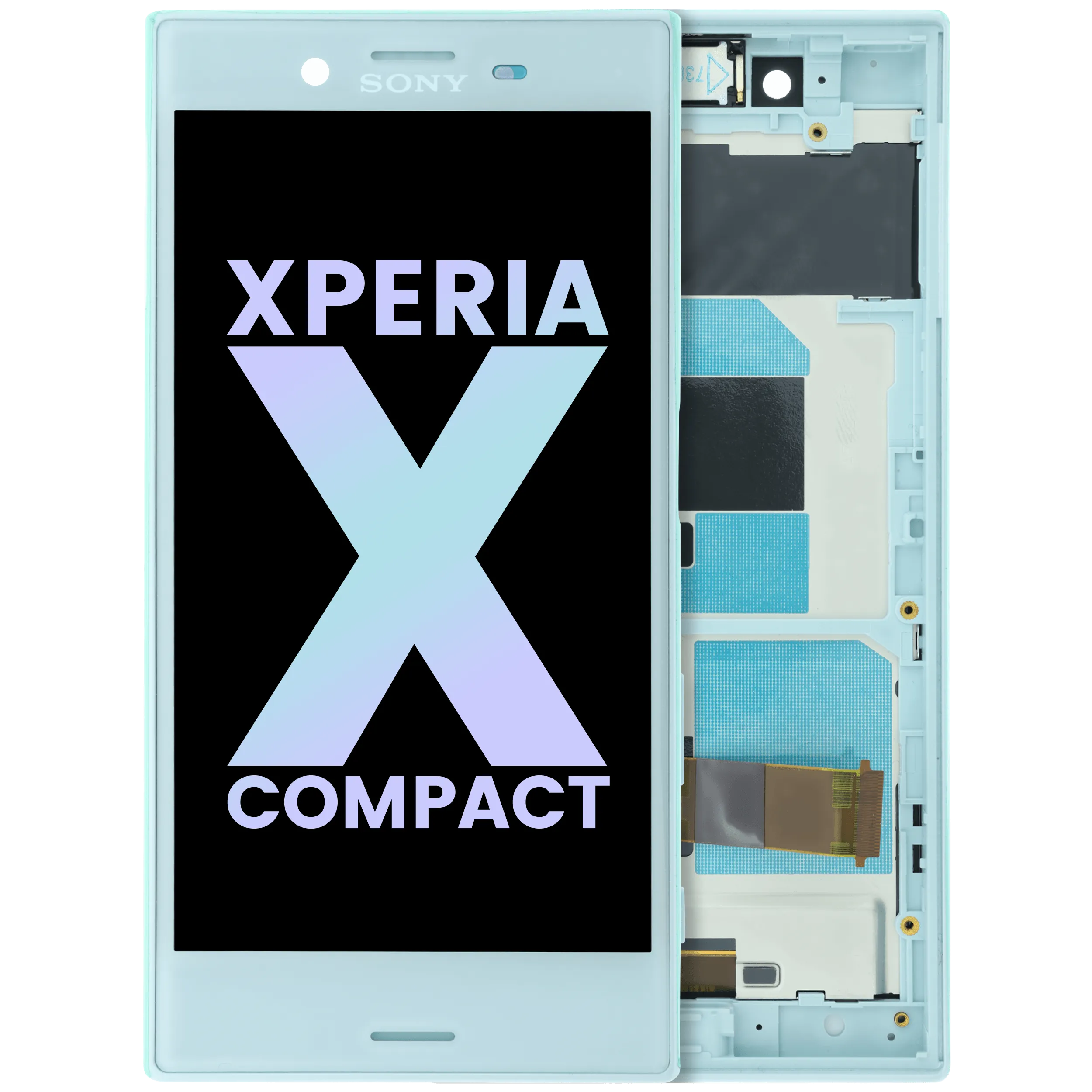 LCD Assembly With Frame For Sony Xperia X Compact (Genuine) (Blue)