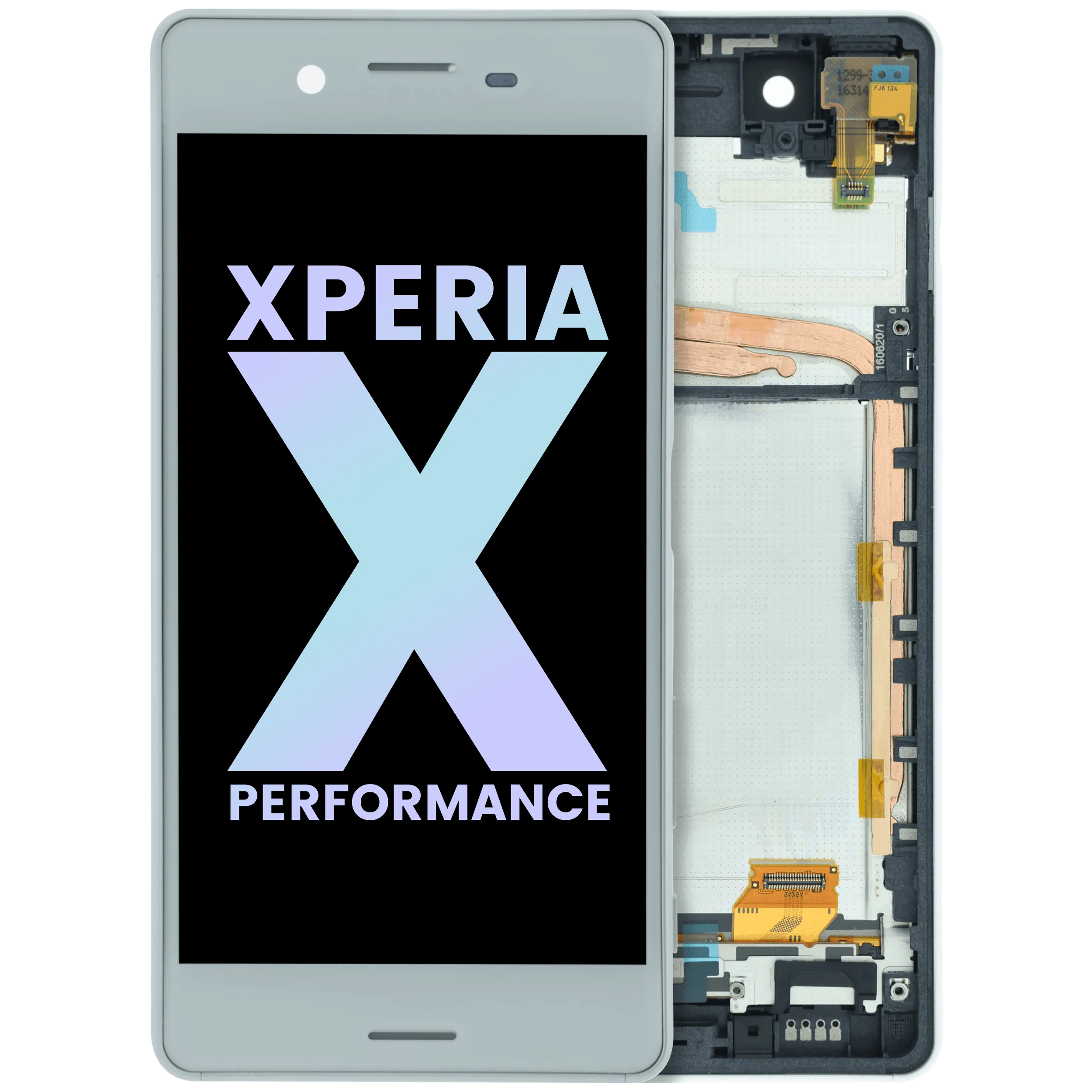 LCD Assembly With Frame For Sony Xperia X Performance (Genuine) (White)