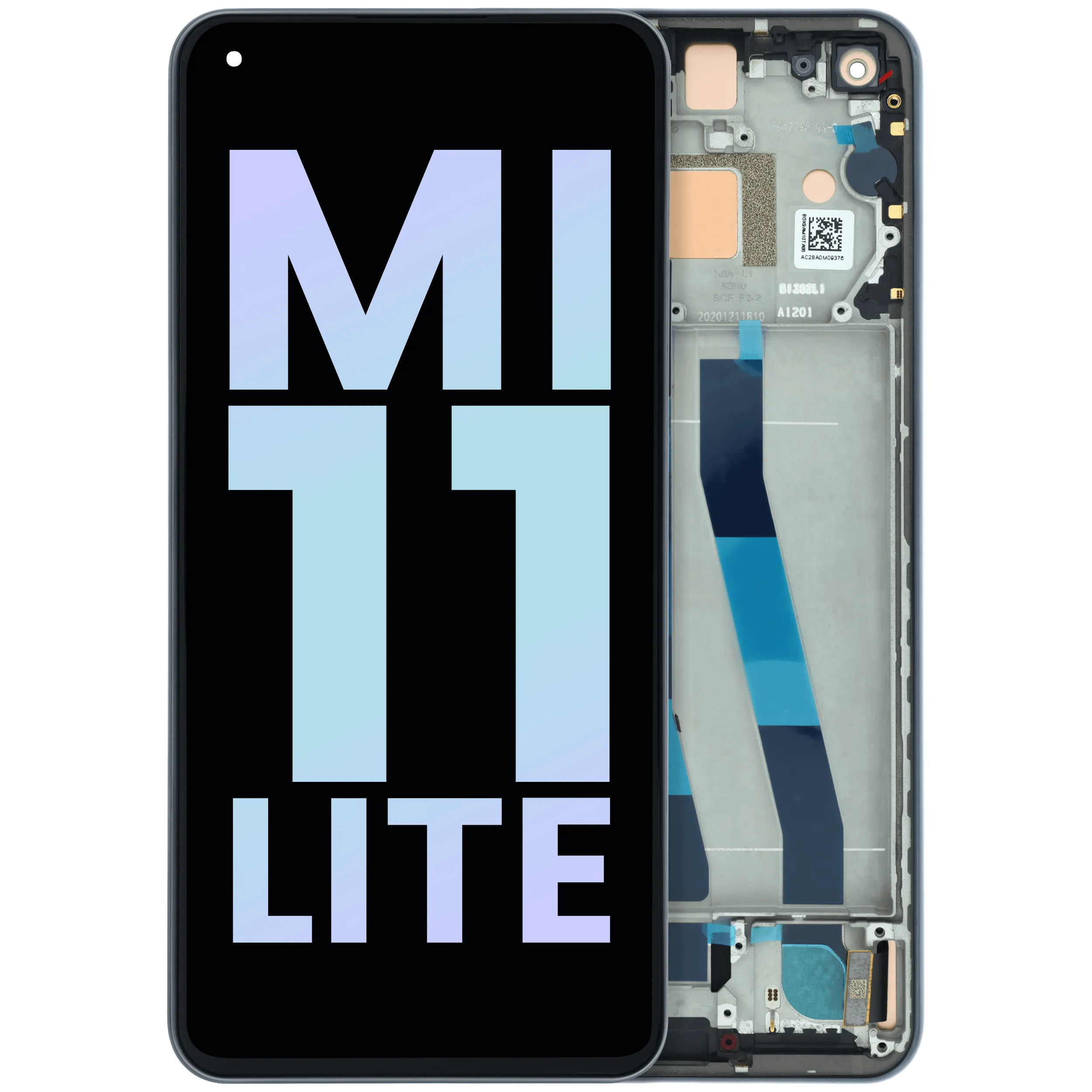 OLED Assembly With Frame Compatible For Xiaomi Mi 11 Lite (Genuine) (Black)