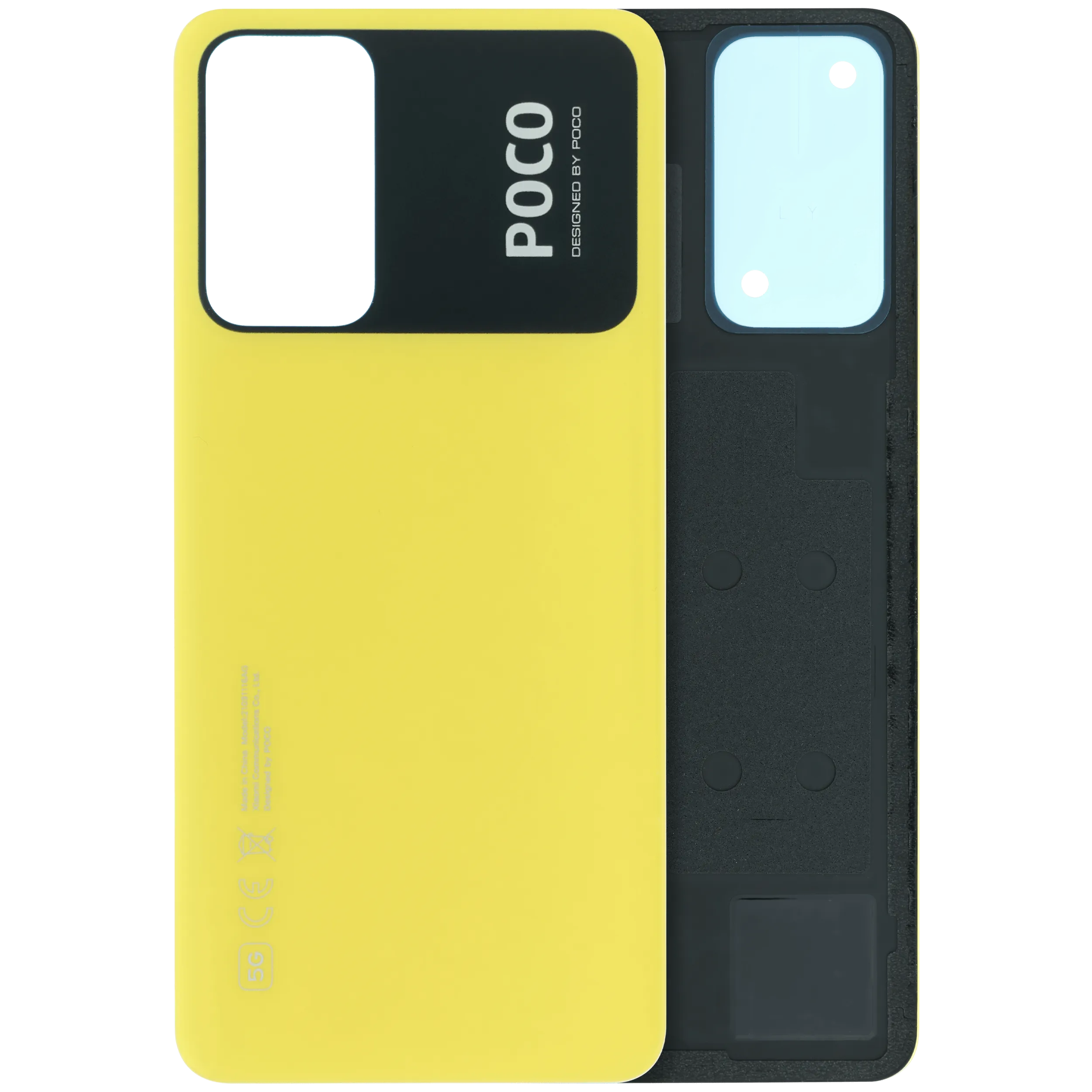 Back Cover Glass Without Camera Lens For Xiaomi Poco M4 Pro 5G (Genuine) (Yellow)