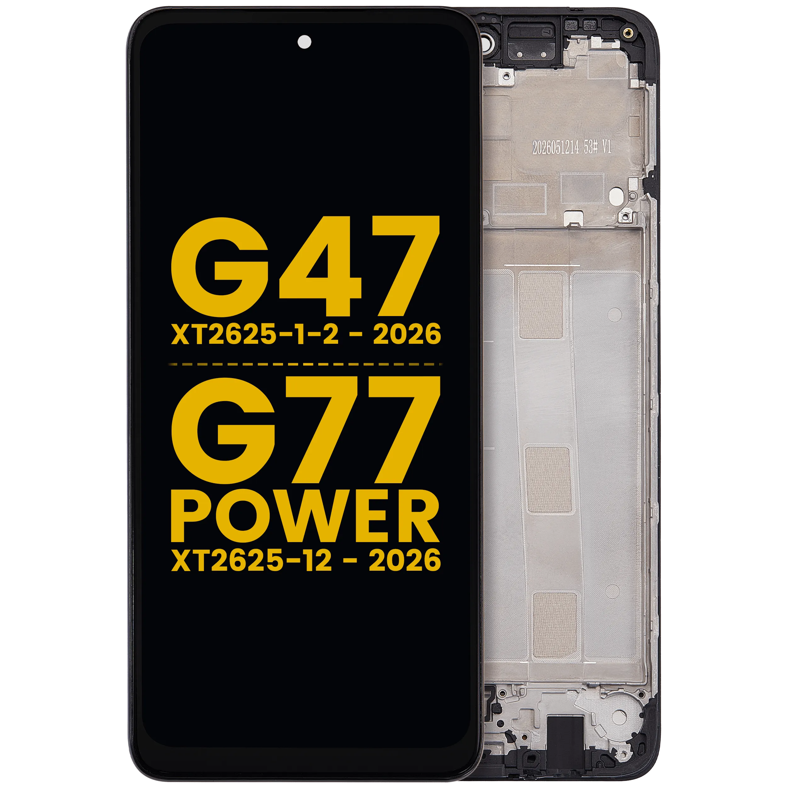 LCD Assembly With Frame For Motorola Moto G47 (XT2625-1-2 / 2026) / G77 Power (XT2625-12/2026) (Refurbished) (All Colors)