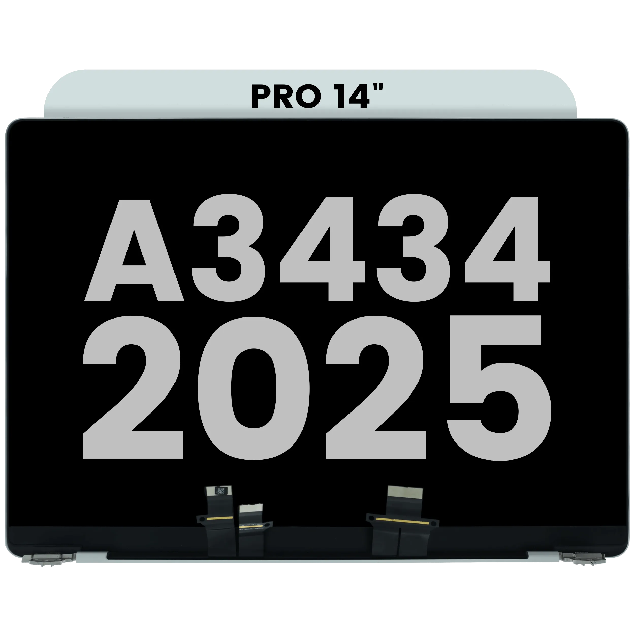 Complete LCD Display Assembly (Glossy) For MacBook Pro 14" A3434 (2025)(Pre-installed Lid Angle Sensor cable) (Used  OEM Pull: Grade A) (Silver)