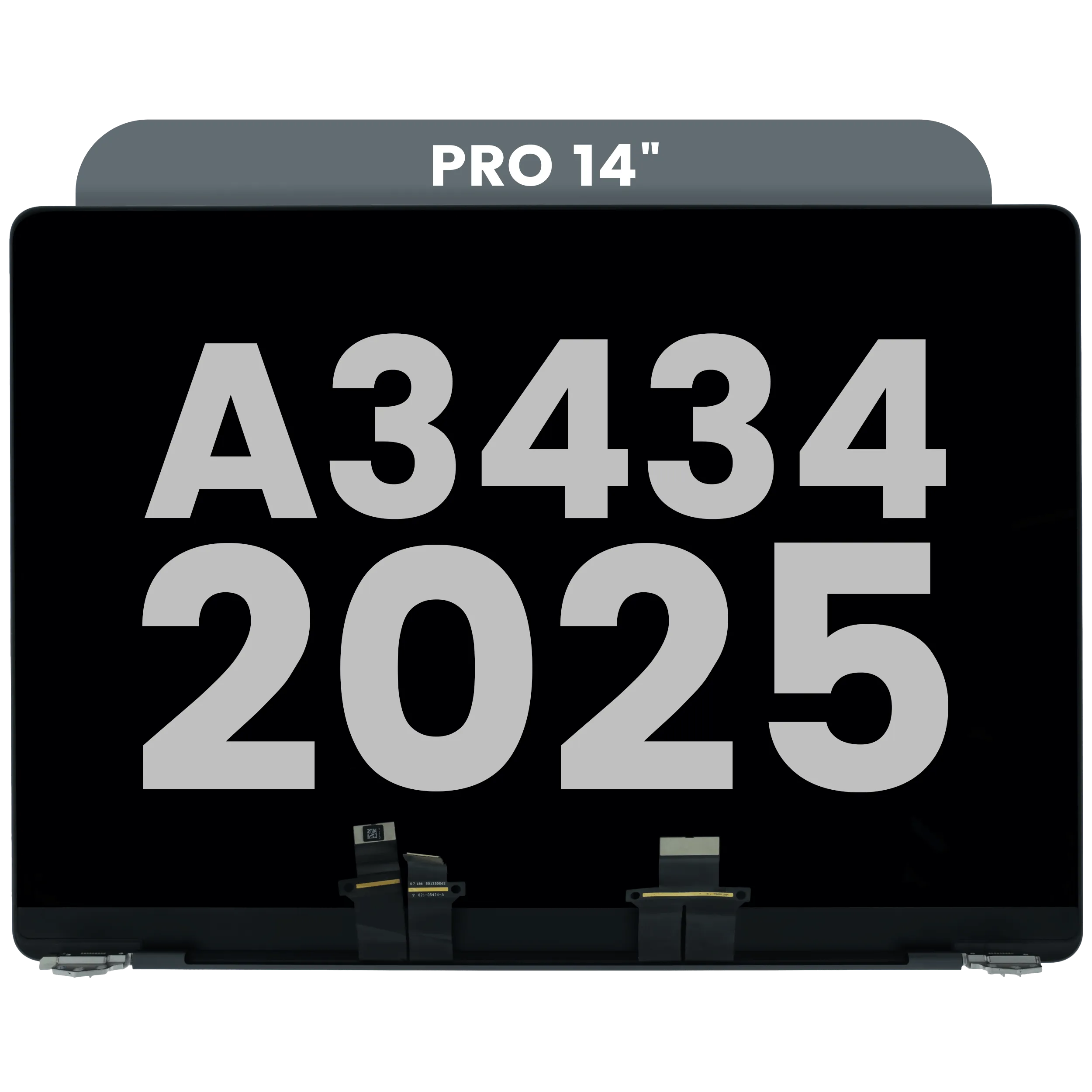 Complete LCD Display Assembly (Glossy) For MacBook Pro 14" A3434 (2025)(Pre-installed Lid Angle Sensor cable) (Used  OEM Pull: Grade A) (Space Black)
