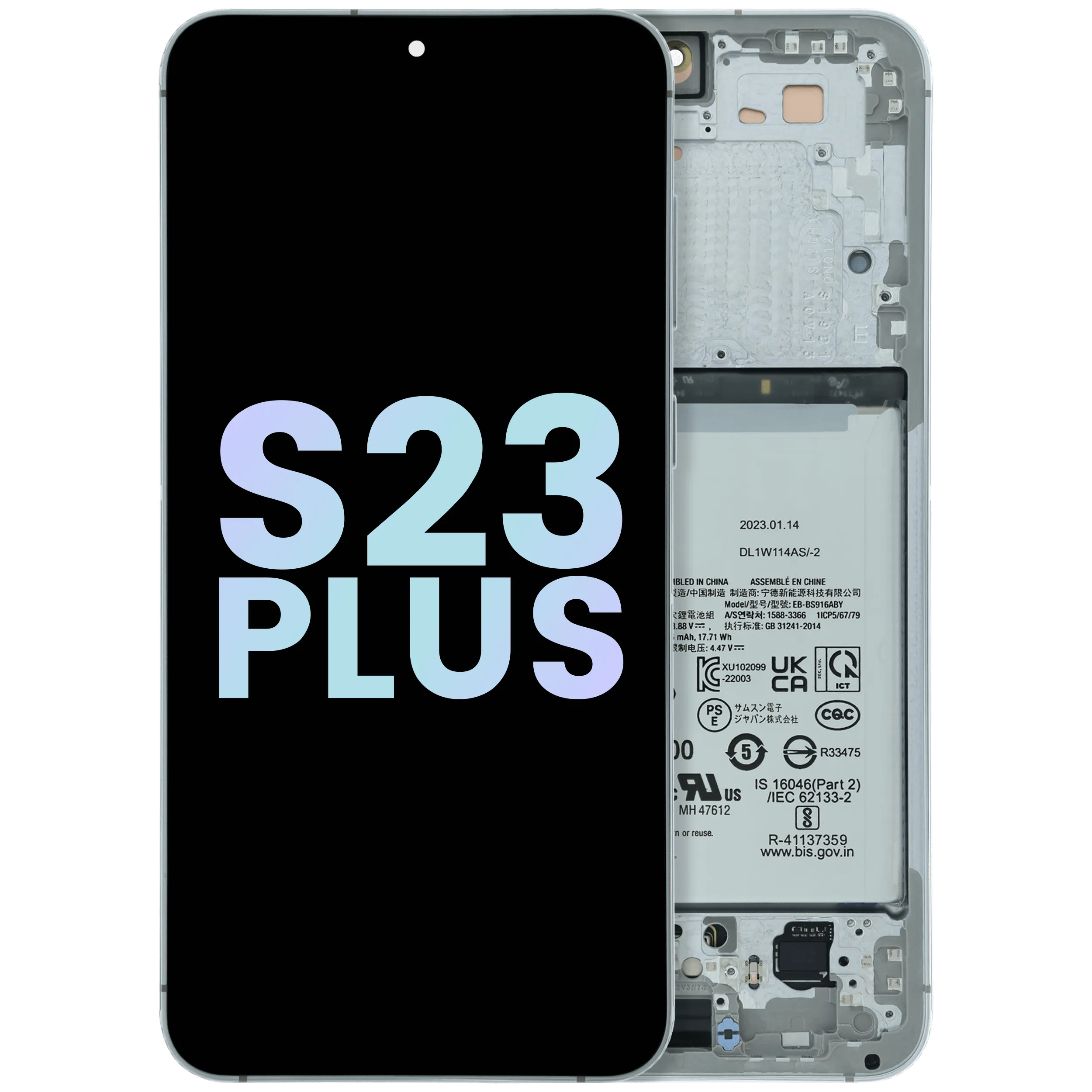 OLED Assembly With Frame For Samsung Galaxy S23 Plus 5G (US & International) (Service Pack) (Lime)