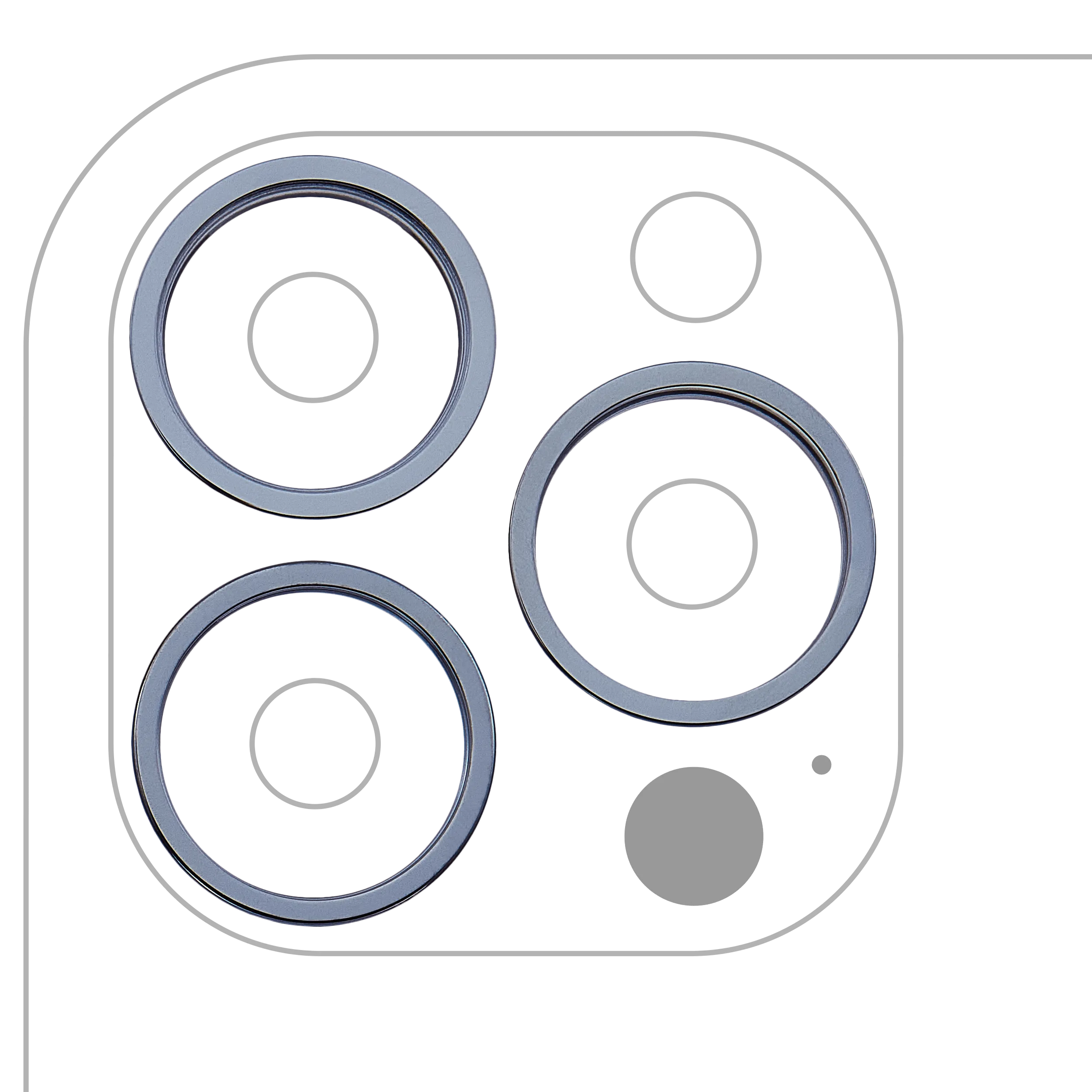 Back Camera Bezel Ring Only For iPhone 13 Pro / 13 Pro Max (3 Piece Set) (Sierra Blue) (10 Pack)
