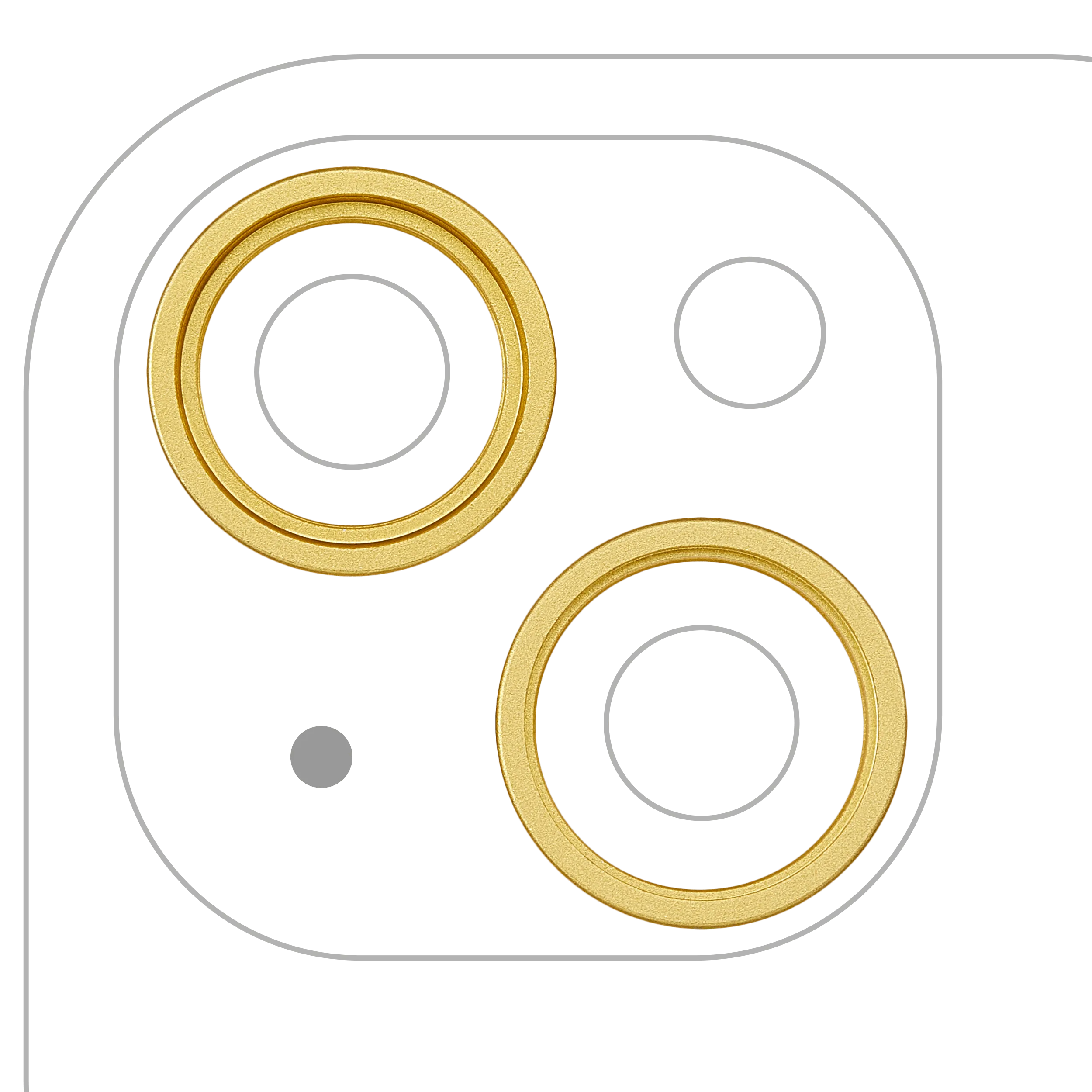 Back Camera Bezel Ring Only For iPhone 14 / 14 Plus (2 Piece Set) (Yellow) (10 Pack)