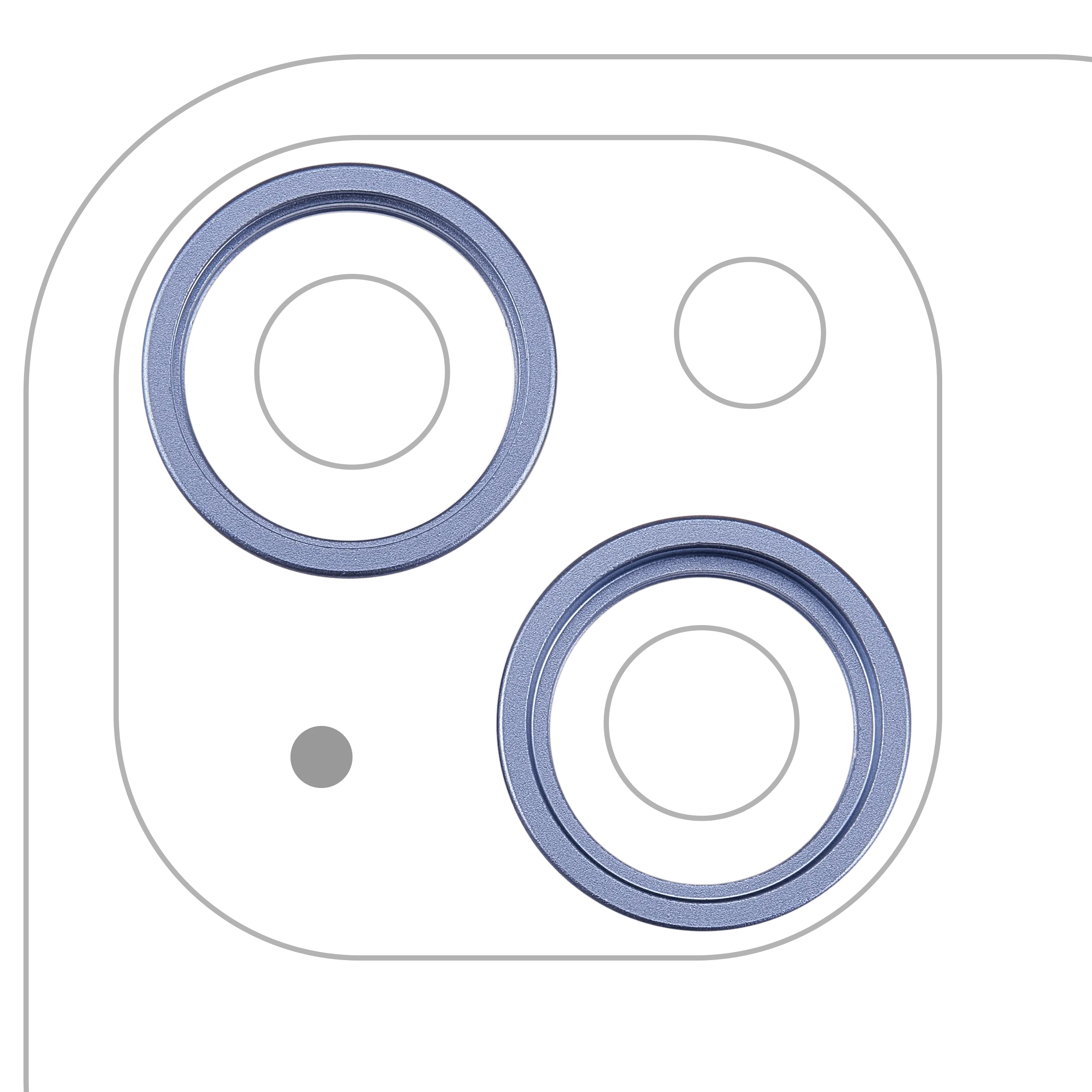 Back Camera Bezel Ring Only For iPhone 14 / 14 Plus (2 Piece Set) (Blue) (10 Pack)