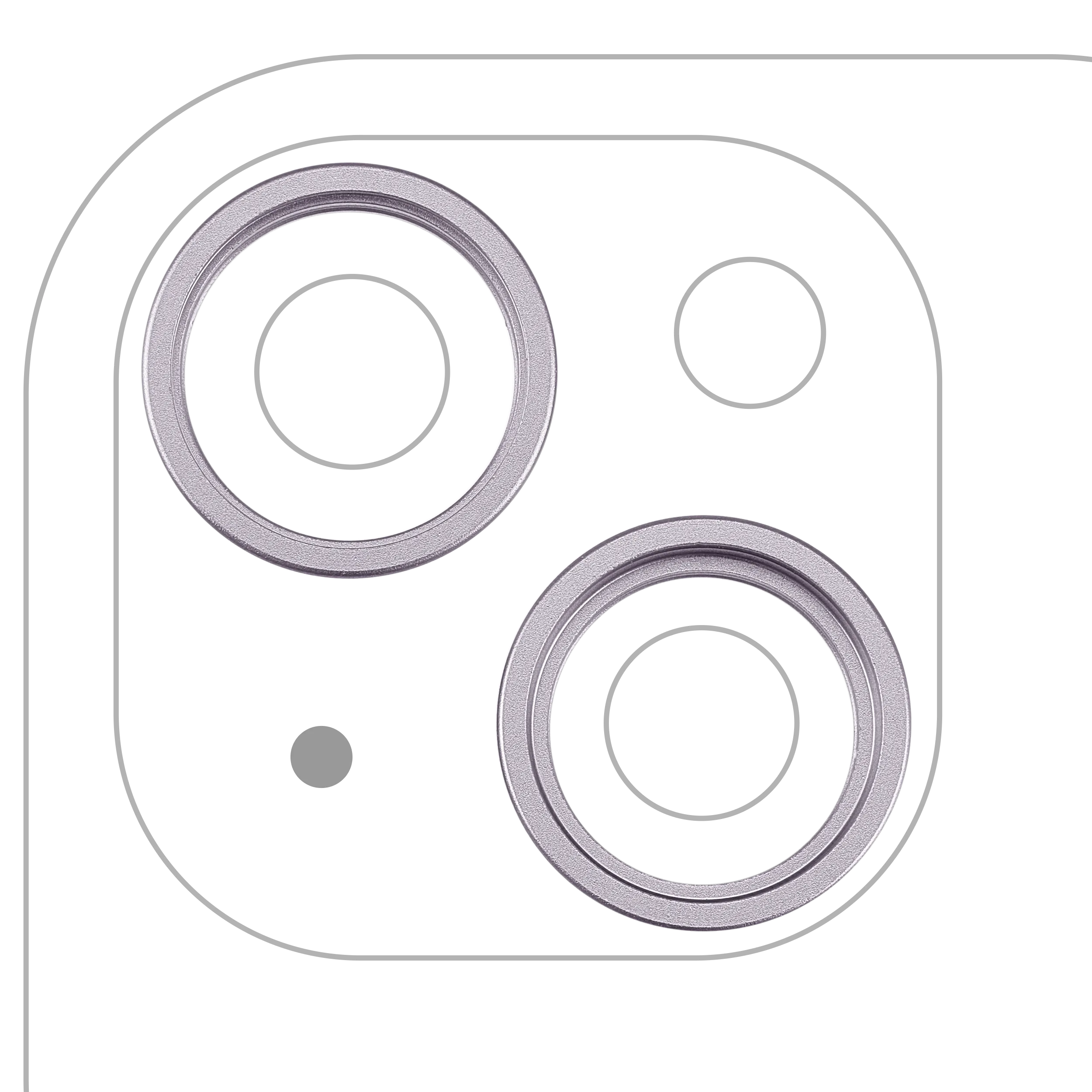 Back Camera Bezel Ring Only For iPhone 14 / 14 Plus (2 Piece Set) (Purple) (10 Pack)